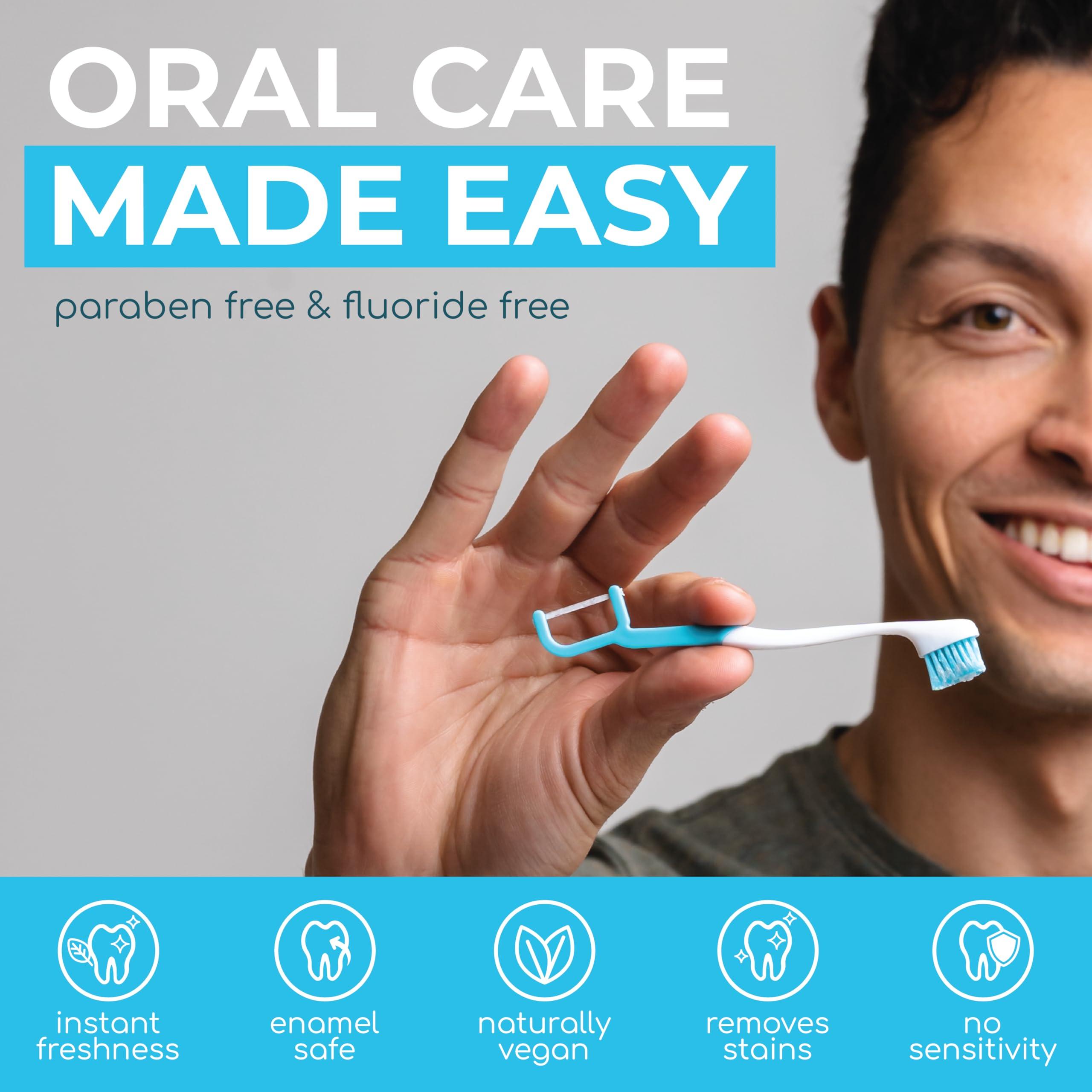 Brushee - The Evolution of Oral Care | 4-in-1 Tool (Paste + Brush + Floss + Pick) | Individually Wrapped | Disposable | Prepasted Travel Toothbrushes | Small Adult Toothbrush - (24-Pack) - Image 2
