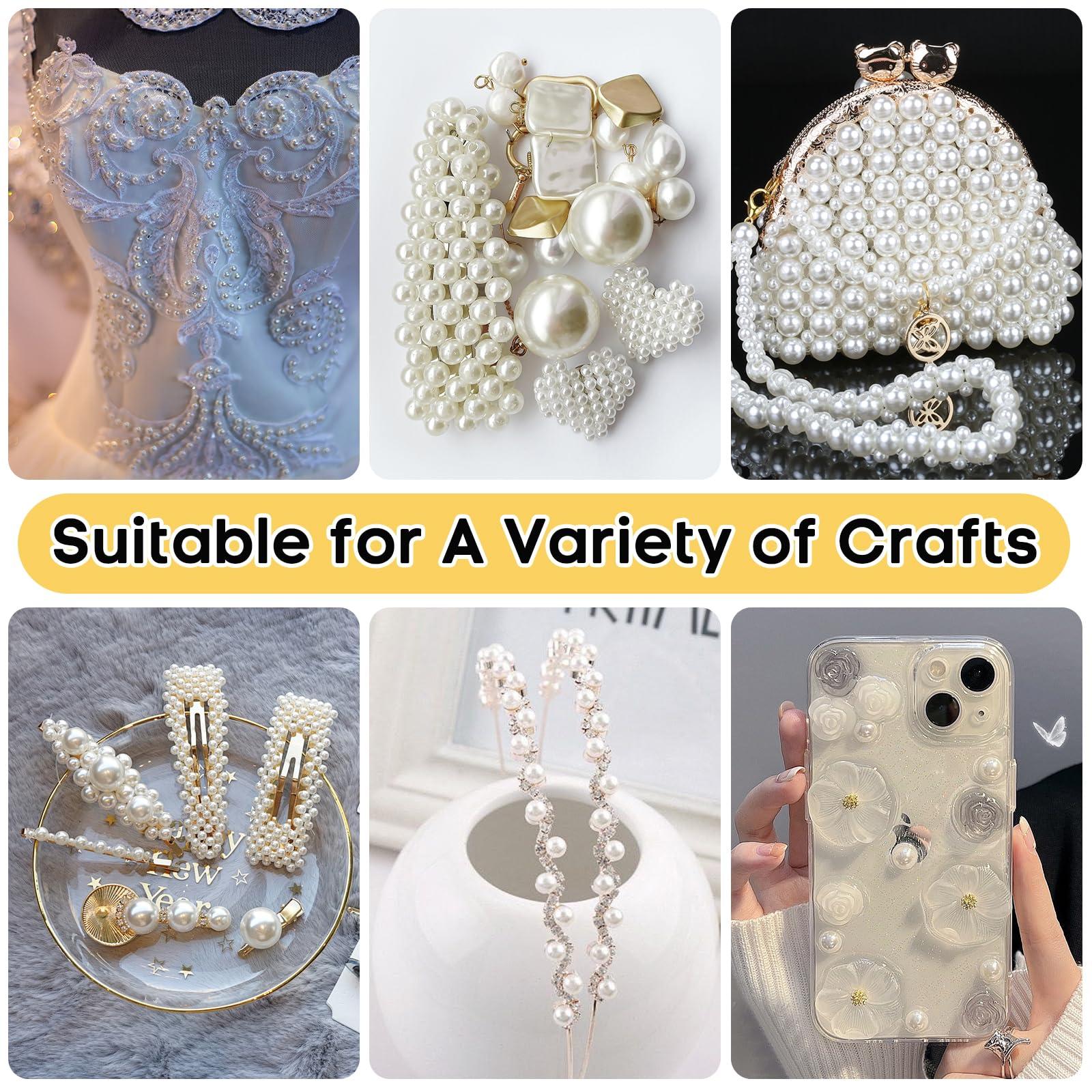 1300PCS Pearls for Vase Filler,Ivory Pearl Beads with No Hole,Vase Filler Fake Pearls, Artificial Plastic Pearl Beads for Table Scatters, Wedding Party,Decoration - Image 6