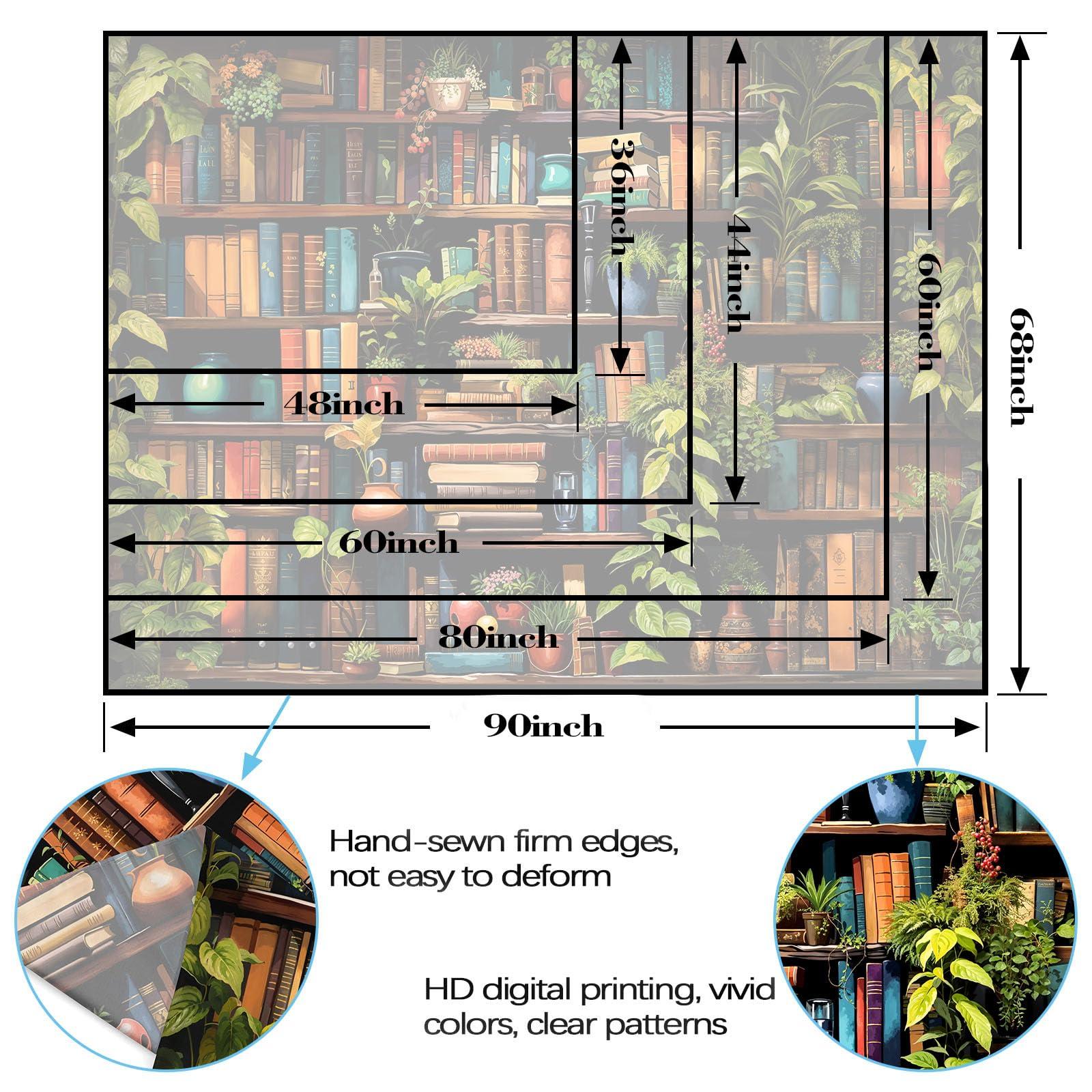 Accnicc Botanical Bookshelf Tapestry Lush Green Plant Book Shelf Tapestries Wall Hanging Art Vintage Retro Potted Plants Academics Library Book Tapestry for Bedroom Living Room Dorm 80 x 60 inch - Image 7