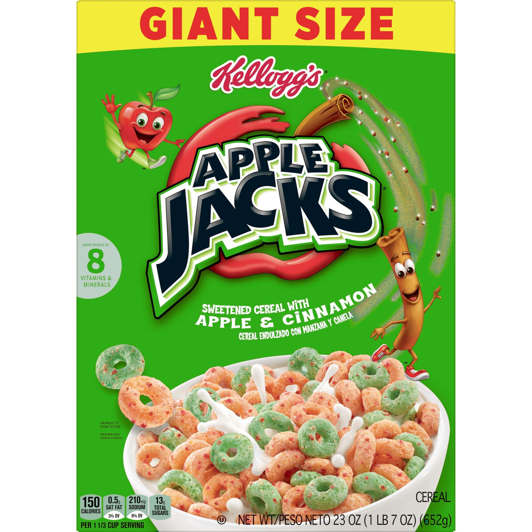 Kellogg’s Apple Jacks Breakfast Cereal, Kids Snacks, Family Breakfast, Giant Size, Original, 23oz Box (1 Box) - Image 7
