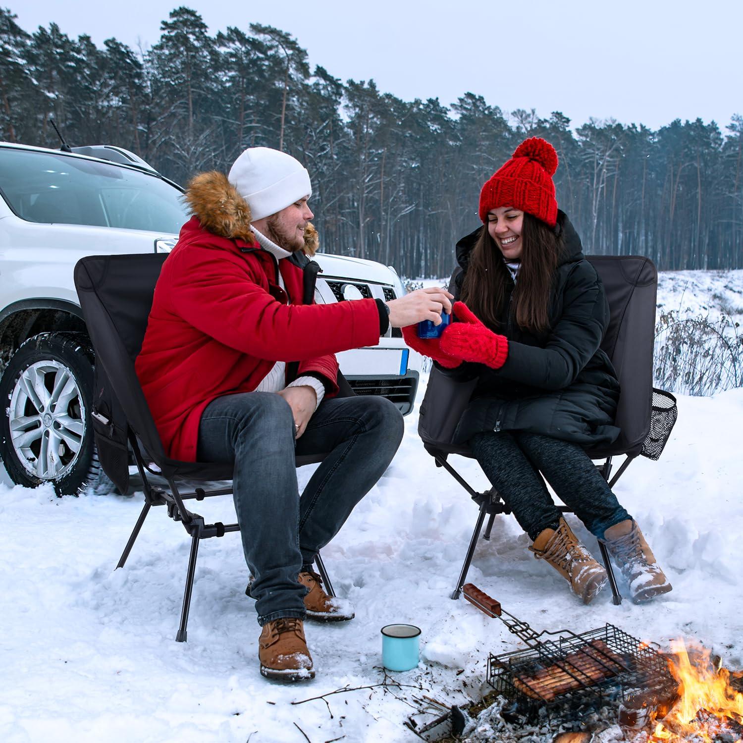 Sportneer Heated Chairs Outdoor Sports: Heated Camping Chair with USB Plug & 3 Heating Levels - Portable & Compact Heated Chair for Backpacking, Camping, Lawn, Picnic, Travel (Power Bank Not Included) - Image 9