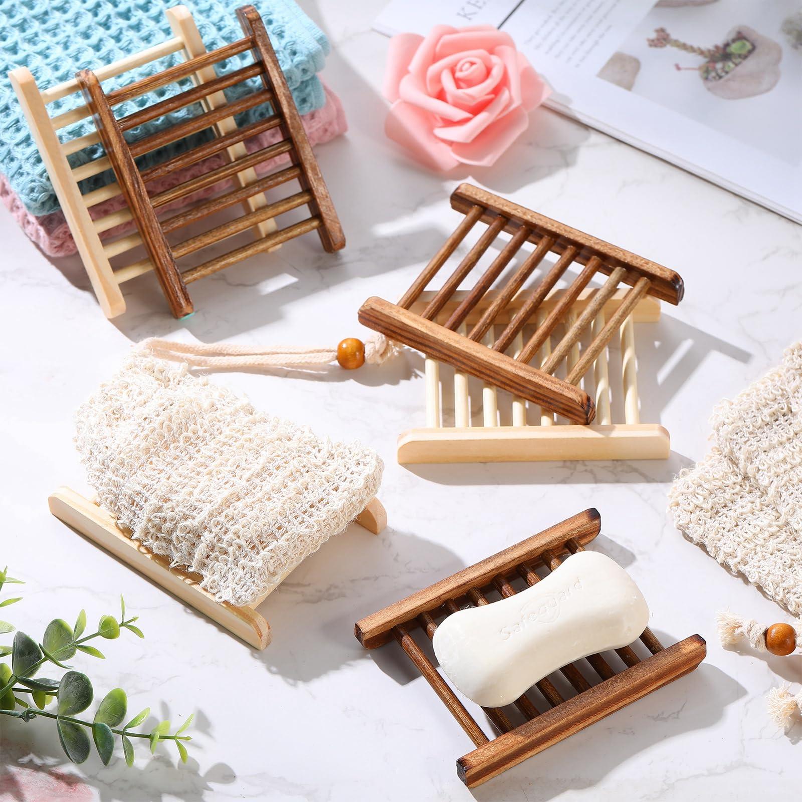 90 Pcs Soap Saver Set Including Wooden Dish, Exfoliating Bag, Saver Pads Bulk with Self Drain, Bar Soap Holder Mesh Bag for Shower Bath Home Toilet Kitchen Hotel Restaurant - Image 7