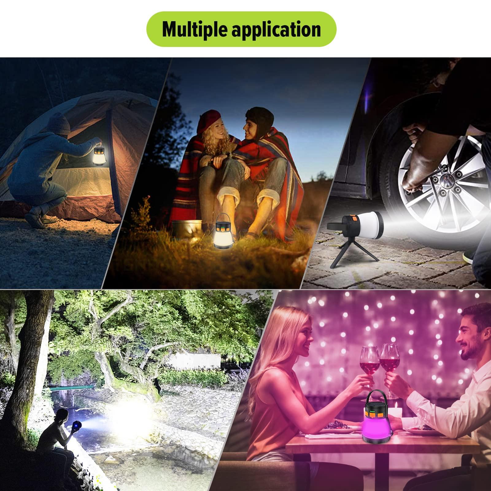 LED Camping Lantern, 1500 Lumens Camping Lantern Rechargeable with Solar Panel Charging, Waterproof, 8 Light Modes, 7500mAh Power Bank, Camping Flashlight for Hurricane Emergency, Hiking, Outdoor - Image 8