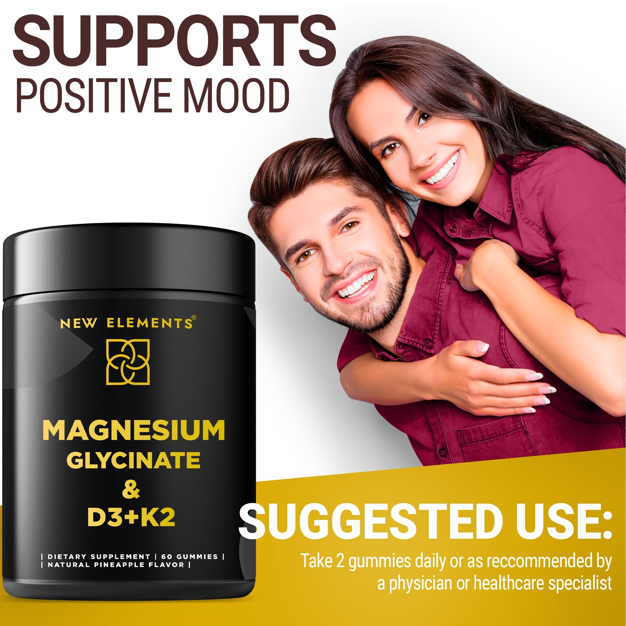 Calm Magnesium Glycinate Gummies 500mg with High-Potency Vitamin D3 10000iu & Vitamin K2 100mcg | Stress Relief, Relaxation & Bone Support for Adults | Vegan, Non-GMO, Gluten-Free, Pineapple Flavor - Image 6