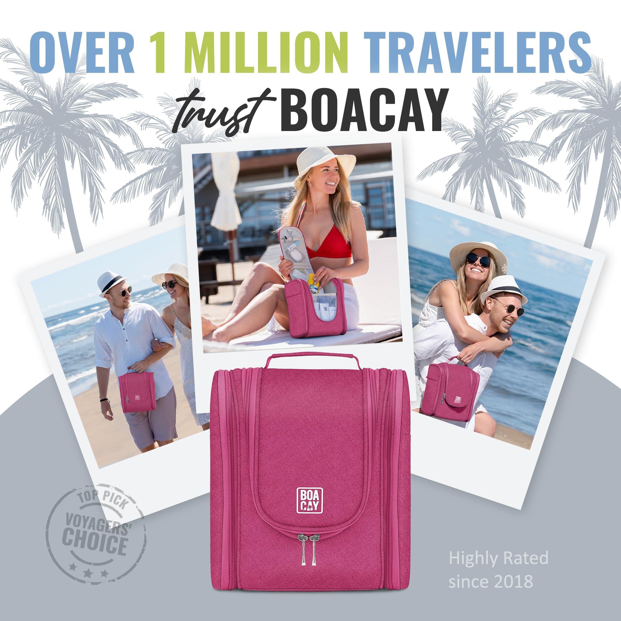 BOACAY Hanging Travel Toiletry Bag for Women and Men, Makeup Bag, Bathroom & Shower Organizer Kit for Accessories, Cosmetics, Travel Essentials - Image 6