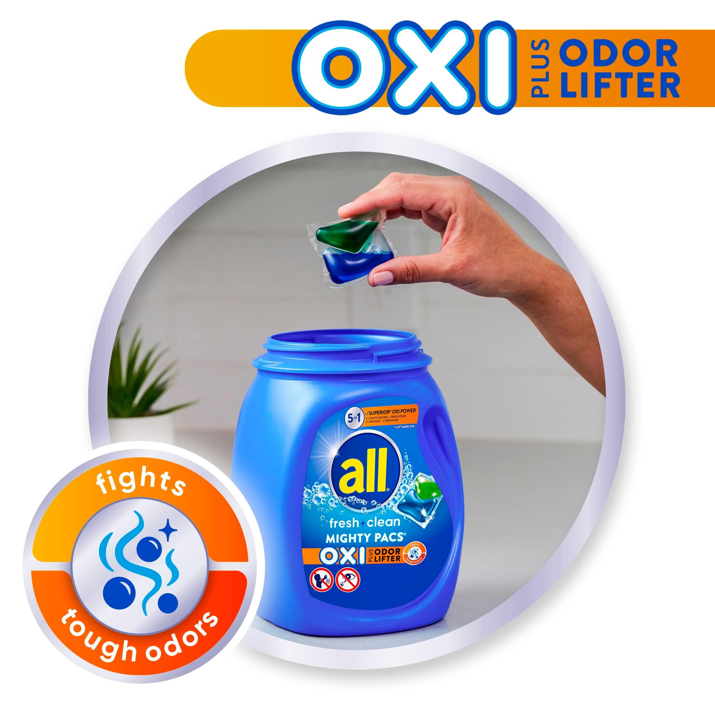 all fresh clean, OXI + Odor Lifter, MIGHTY PACS Laundry Detergent Pacs, 60 Count - Image 7