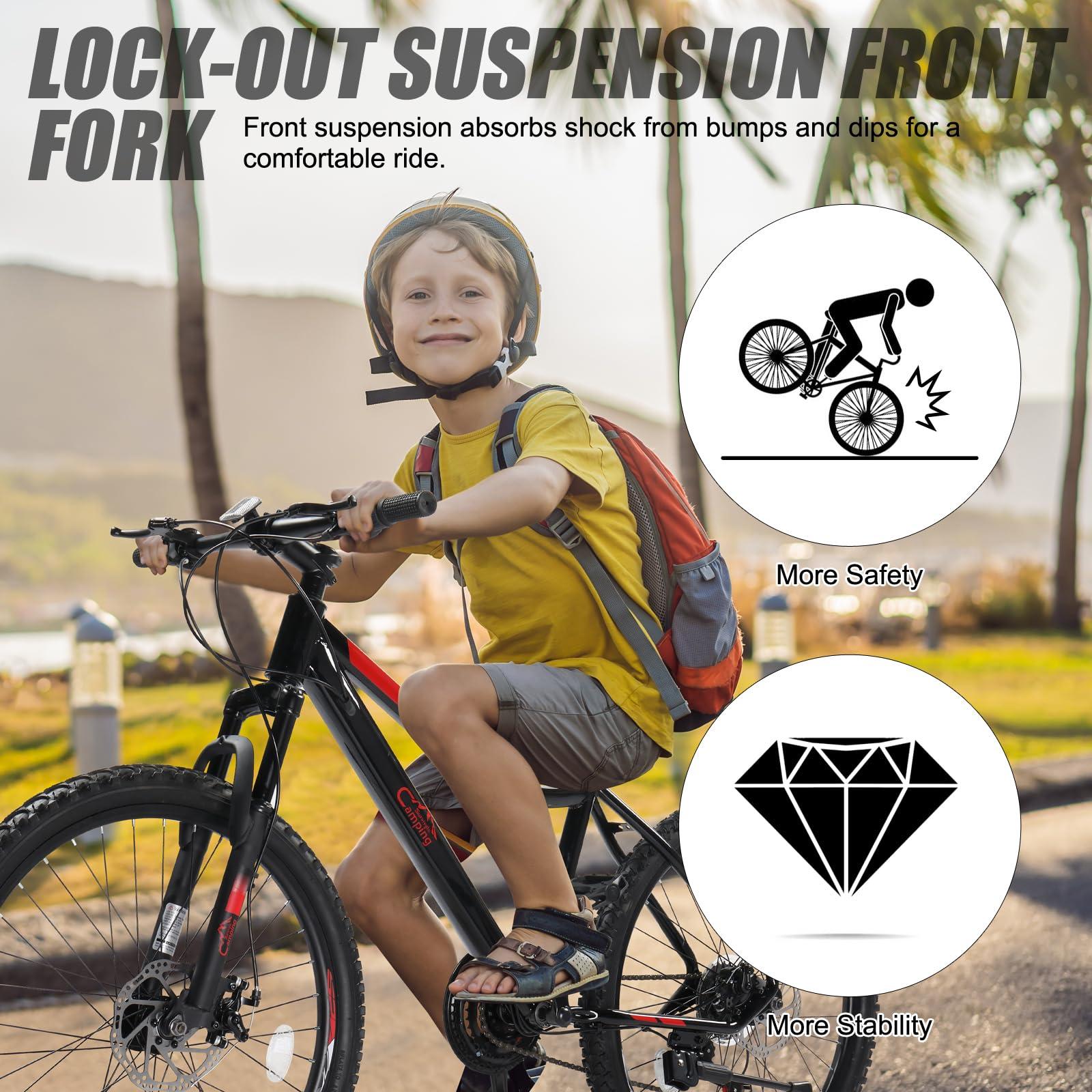 CamPingSurvivals 20/24/26 Inch Mountain Bike for Men/Women, Adult Bicycle with Professional 7 or 21 Speed Shifting, Double Shock Effect, Comfort Saddle and Pretty Look - Image 5