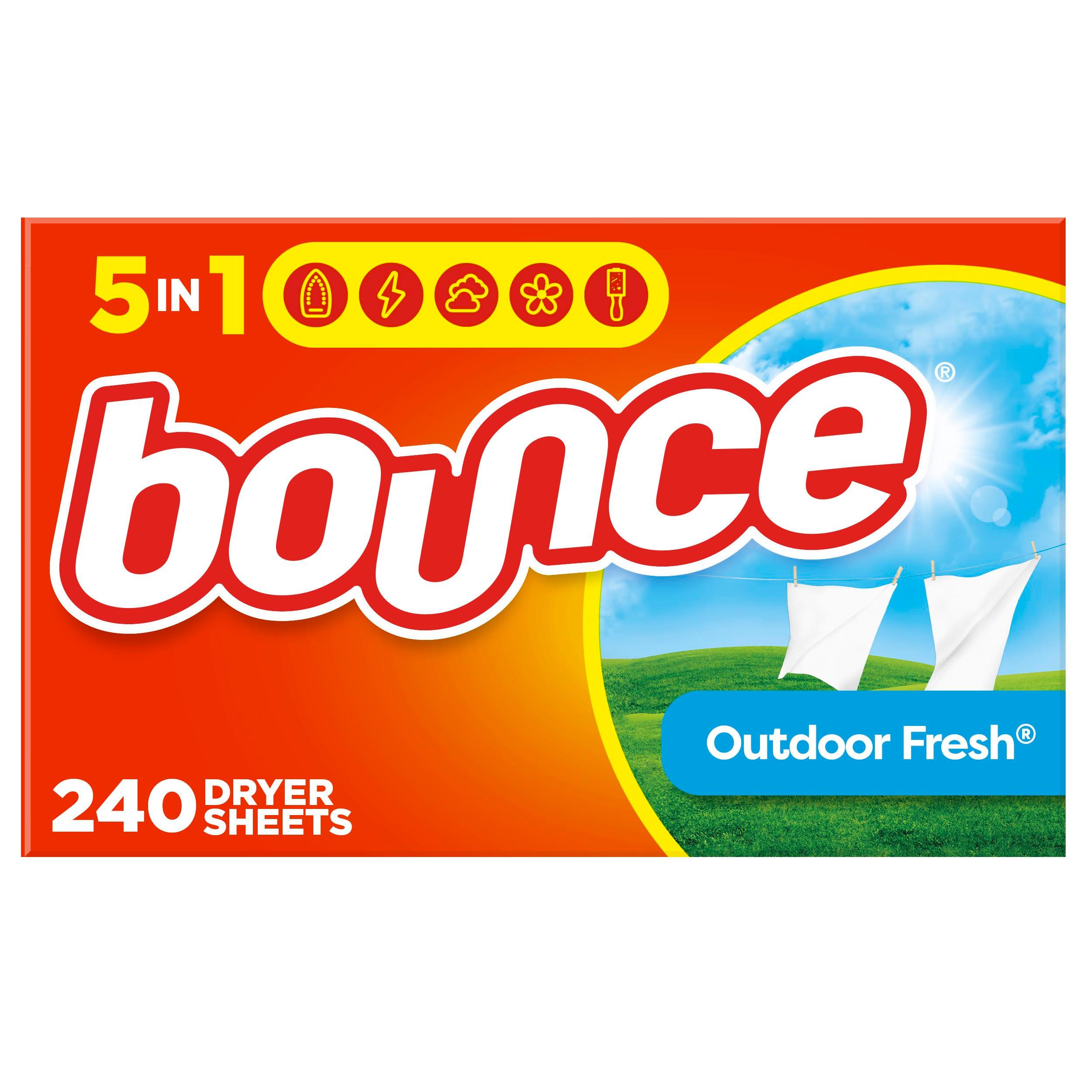 Bounce Dryer Sheets Laundry Fabric Softener, Outdoor Fresh Scent, 240 Count
