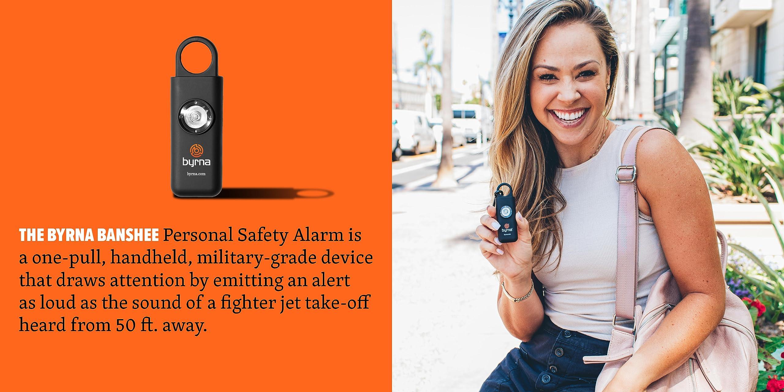 Byrna Banshee Personal Safety Alarm - 130db Loud Military Grade Self Defense Emergency Keychain Siren Device with LED Strobe Alert Light for Women, Men, Children, Elderly, Hikers and Runners (Pink) - Image 5