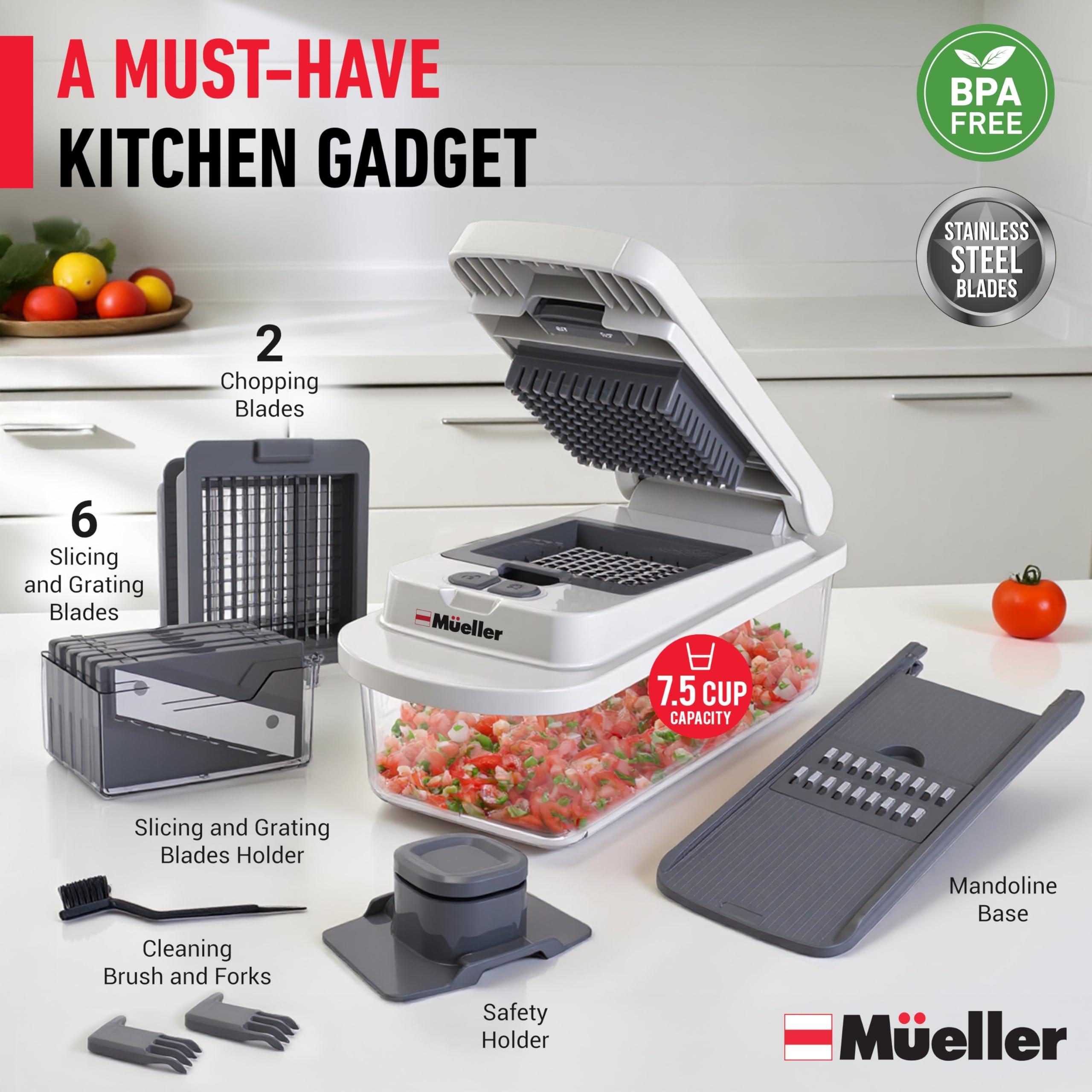 Mueller Pro-Series 10-in-1, 8 Blade Vegetable Chopper, Onion Mincer, Cutter, Dicer, Egg Slicer with Container, French Fry Cutter Potatoe Slicer, Home Essentials & Kitchen Gadgets, Salad Chopper - Image 8
