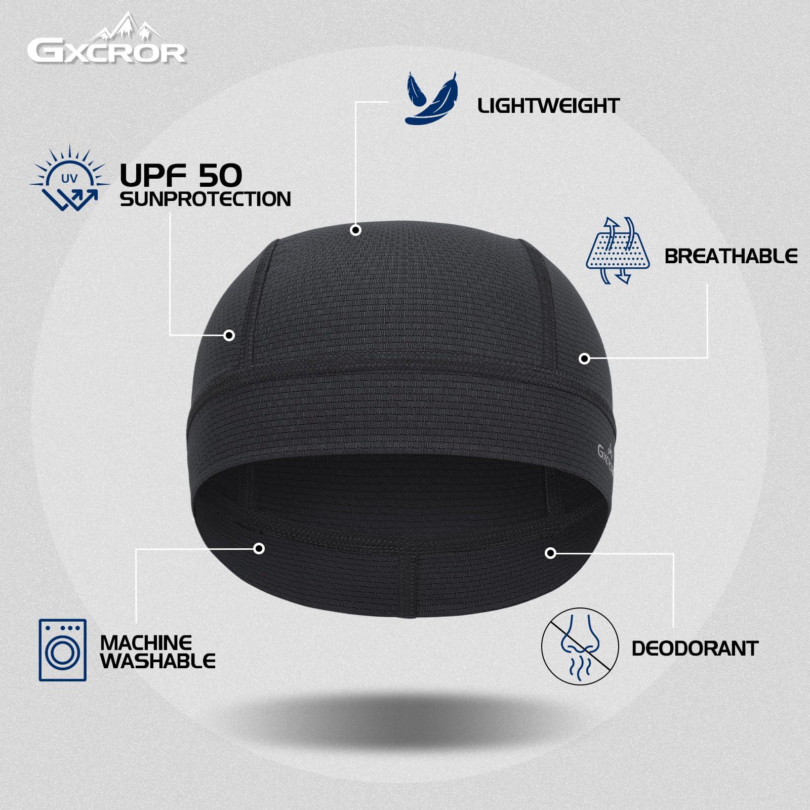 GXCROR Cooling Skull Cap Helmet Liner for Men Women, Moisture Wicking Cycling Cap - Image 2