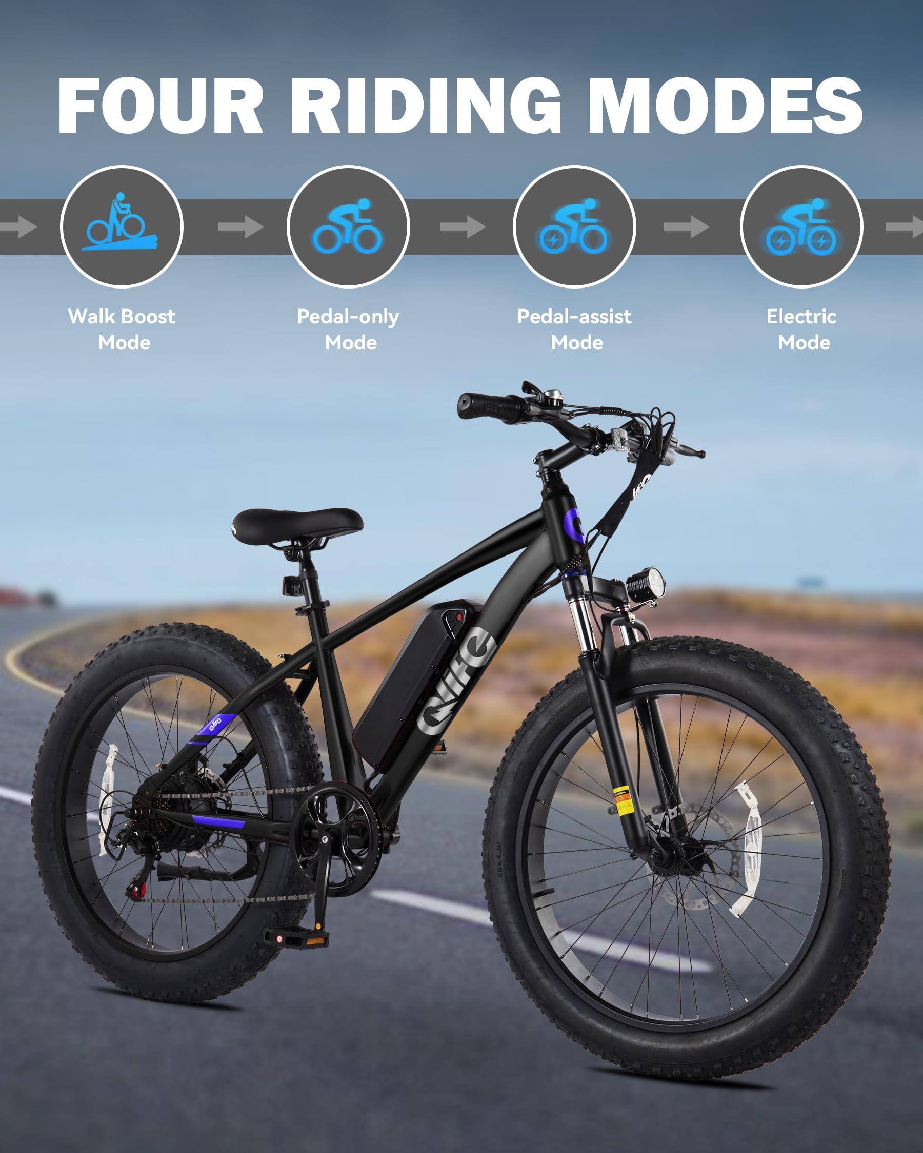 Qlife Racer Plus Adult Electric Bicycle, Peak 1000W Motor Electric Bike for Adults, Up to 28MPH 65Miles, 26x4.0 Fat Tire Electric Mountain Bike with 48V 13AH Battery, 7 Speed Front Suspension E Bike - Image 7