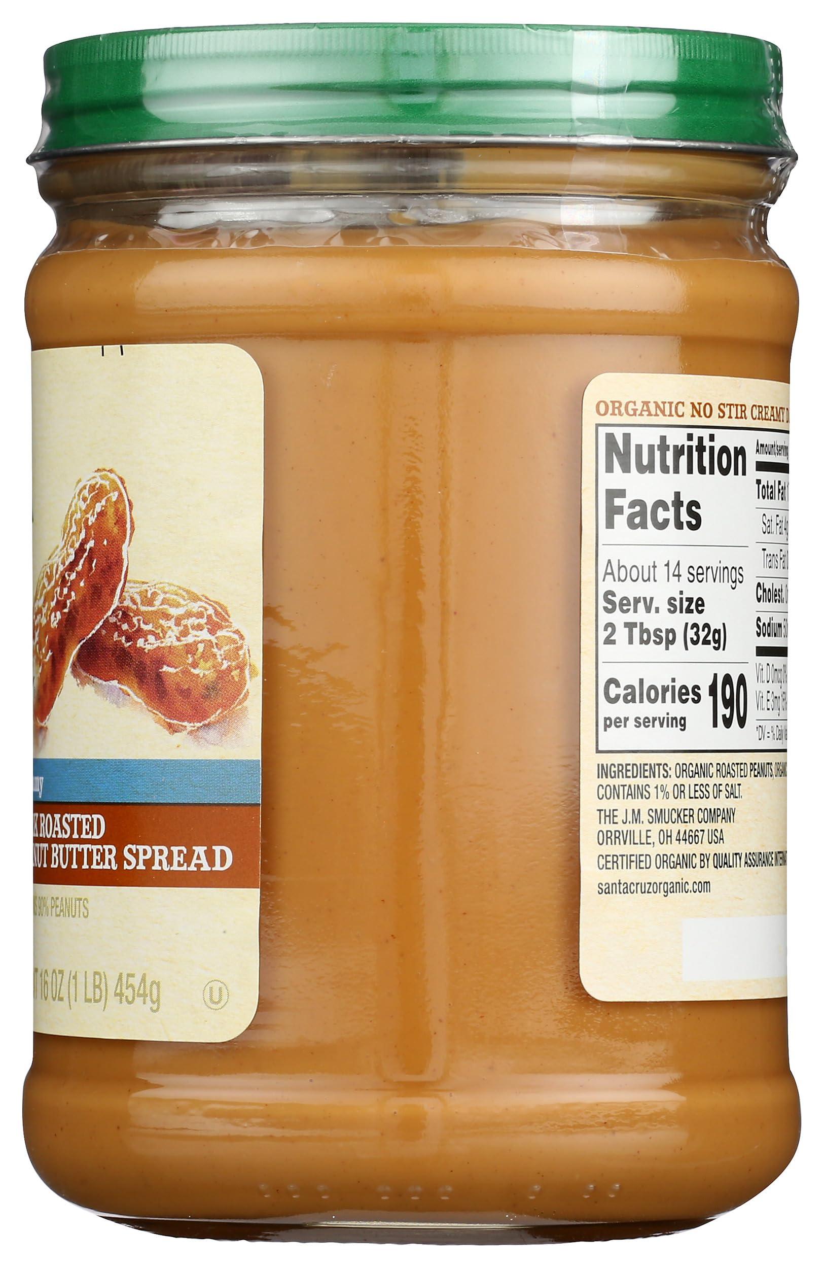 SANTA CRUZ ORGANIC Organic No Stir Dark Roast Creamy Peanut Butter Spread, 16 OZ - Image 5