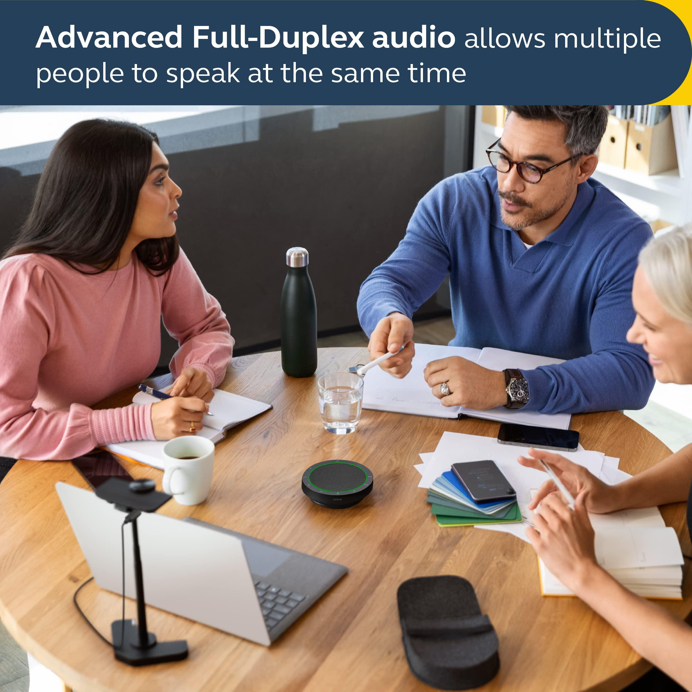 Jabra Speak2 55 Wireless Bluetooth Speakerphone - Portable Speaker with 4 Noise-Cancelling Mics, 50mm Full-Range Speakers & Wideband Audio - Certified Microsoft Teams Speaker - Dark Grey - Image 2