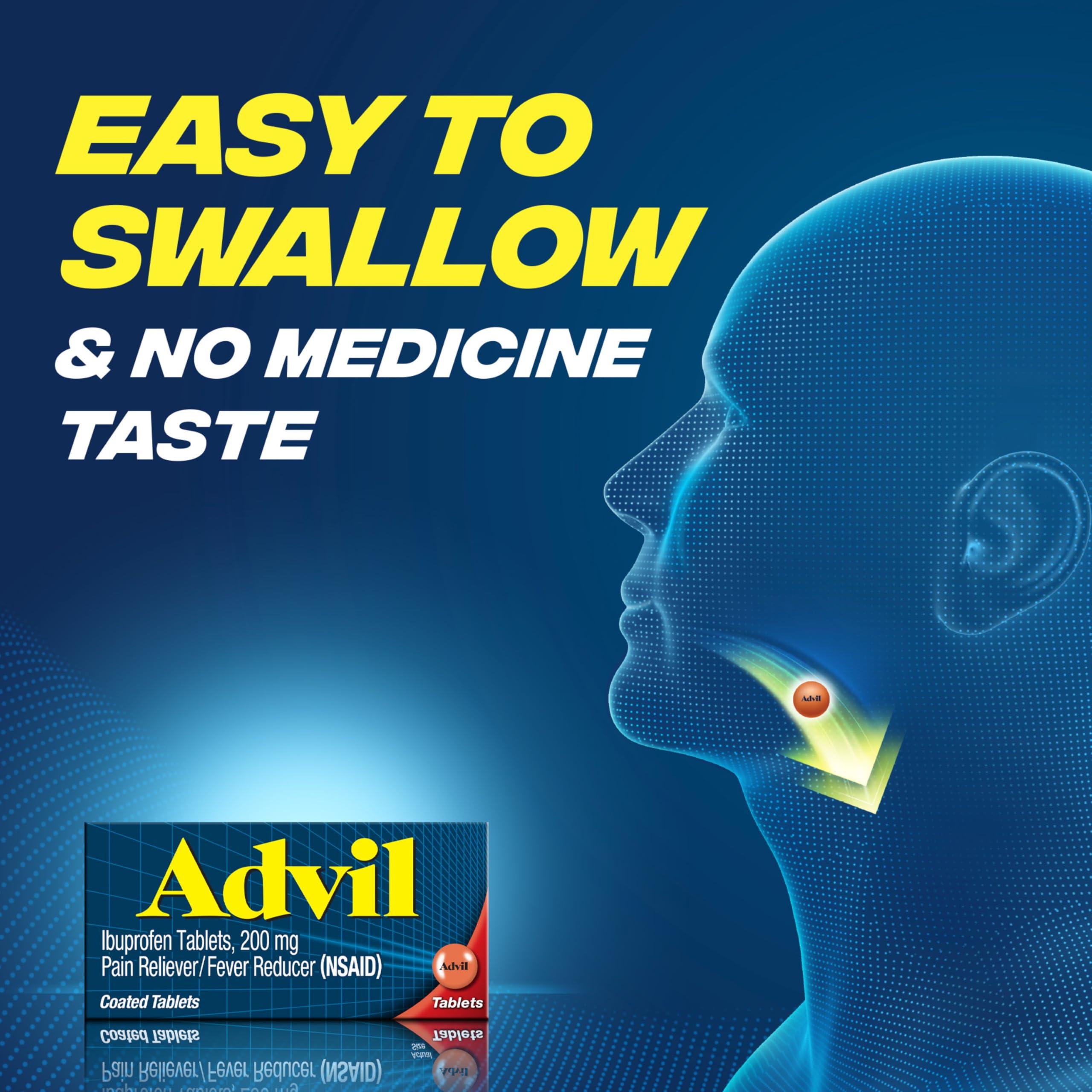 Advil Pain Reliever and Fever Reducer, Pain Relief Medicine with Ibuprofen 200mg for Headache, Backache, Menstrual Pain and Joint Pain Relief - 300 Coated Tablets - Image 5