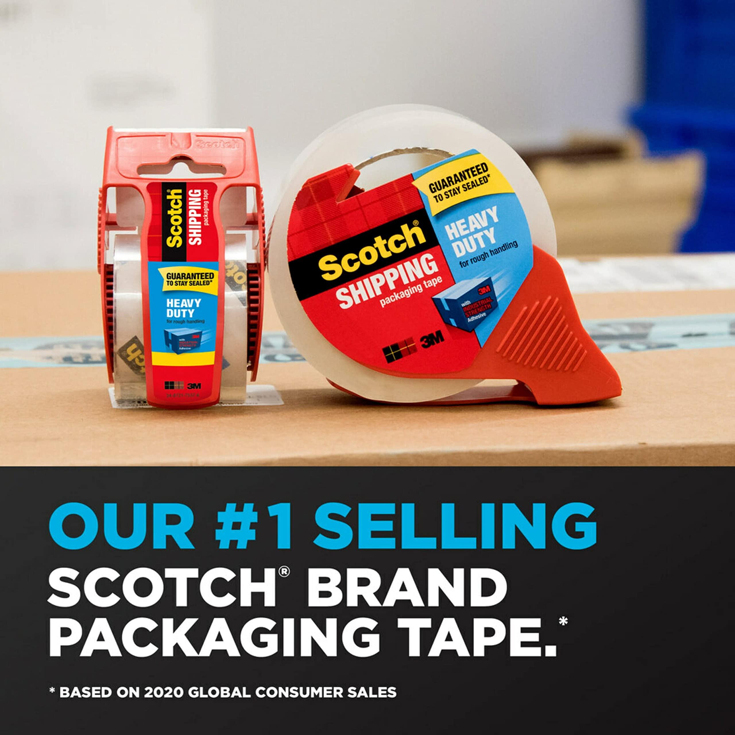 Scotch Heavy Duty Shipping Packing Tape, Clear, Shipping and Packaging Supplies, 1.88 in. x 54.6 yd., 4 Tape Rolls with 4 Dispensers - Image 14