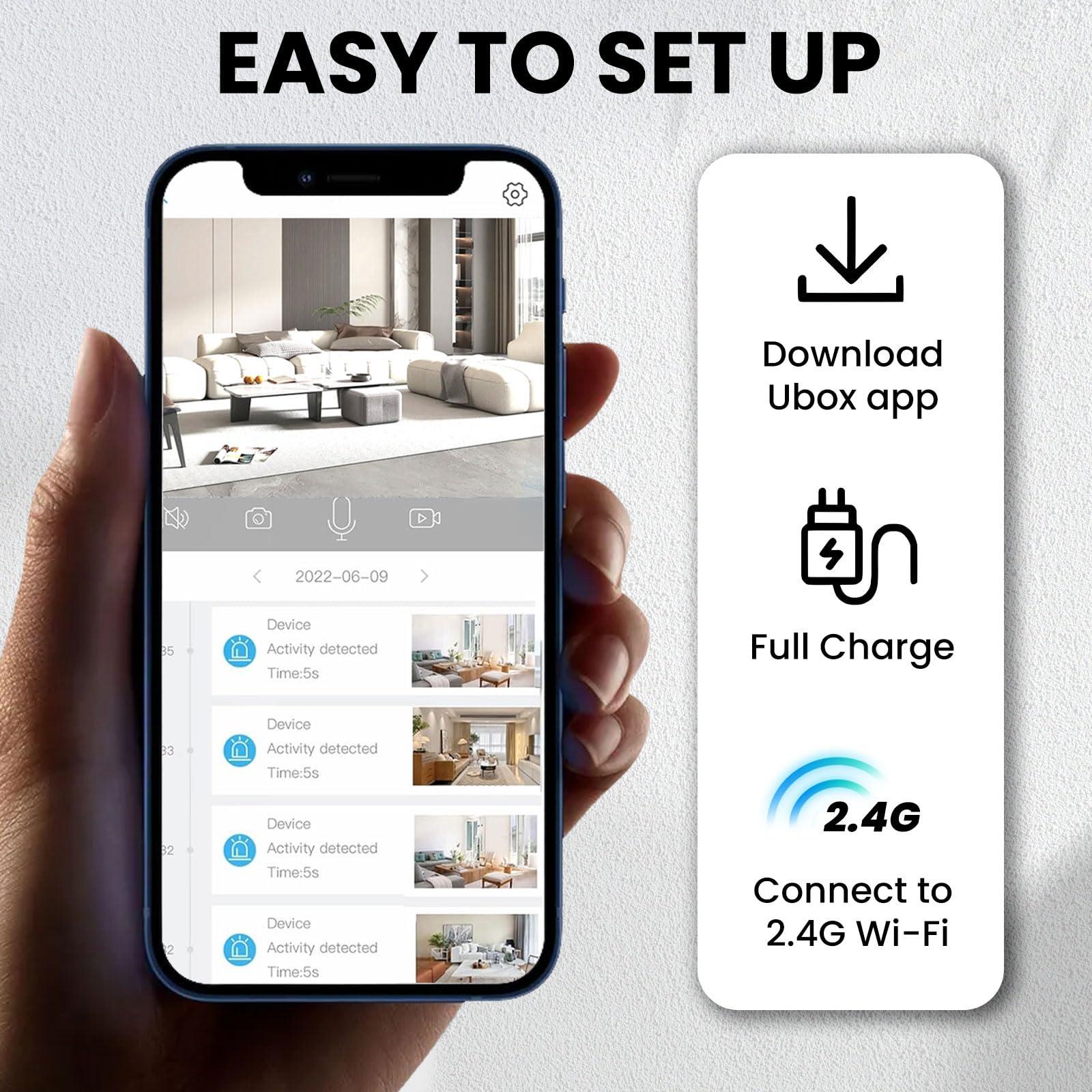 Funstorm 2025 Upgraded Security Camera, 4K HD Mini Nanny Cam for Home with Night Vision, WiFi Indoor Camera, 100 Days Long Battery Life, Motion Detection, Remote Viewing, Wireless Surveillance Cam - Image 3