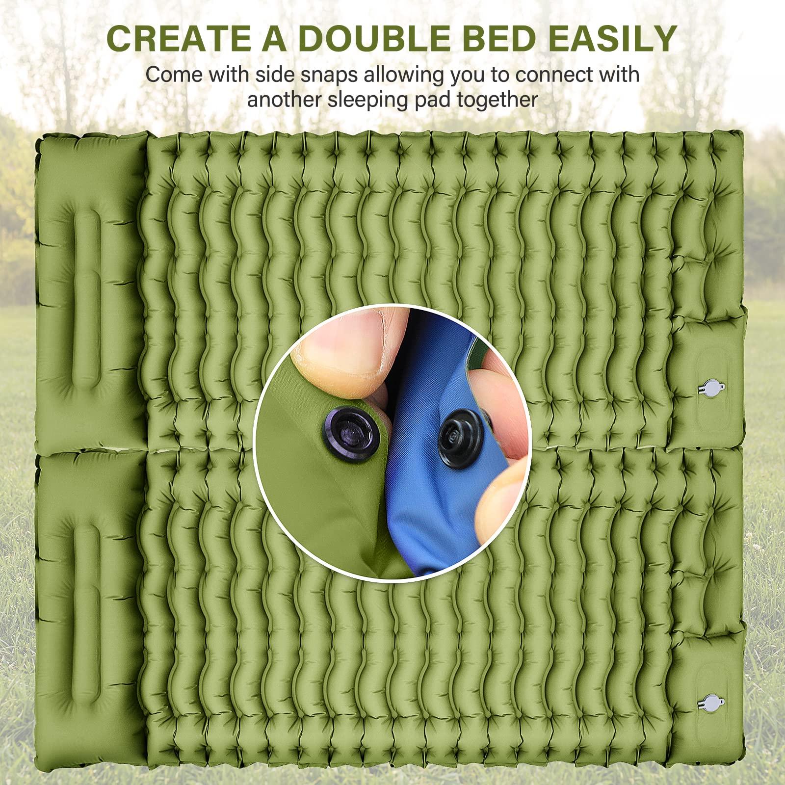 Yuzonc Camping Sleeping Pad, Ultralight Camping Mat with Pillow Built-in Foot Pump Inflatable Sleeping Pads Compact for Camping Backpacking Hiking Traveling Tent - Image 5