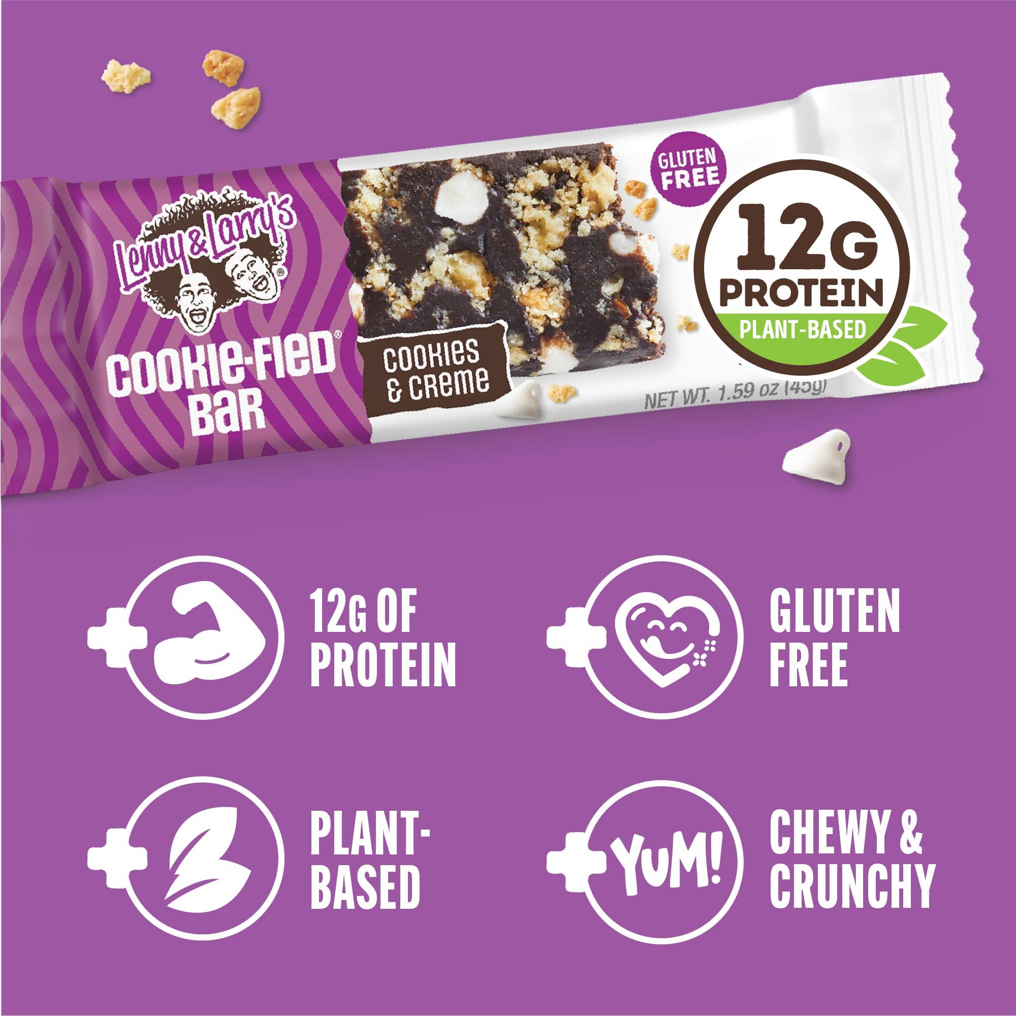 Lenny & Larry's Cookie-fied Protein Bar – Cookies & Creme Vegan Protein Bars 9x45g – Healthy Snacks with 12g Plant Protein & 5g Fiber – Gluten free Power Bar, Keto Friendly, Non-GMO & Vegan - Image 3