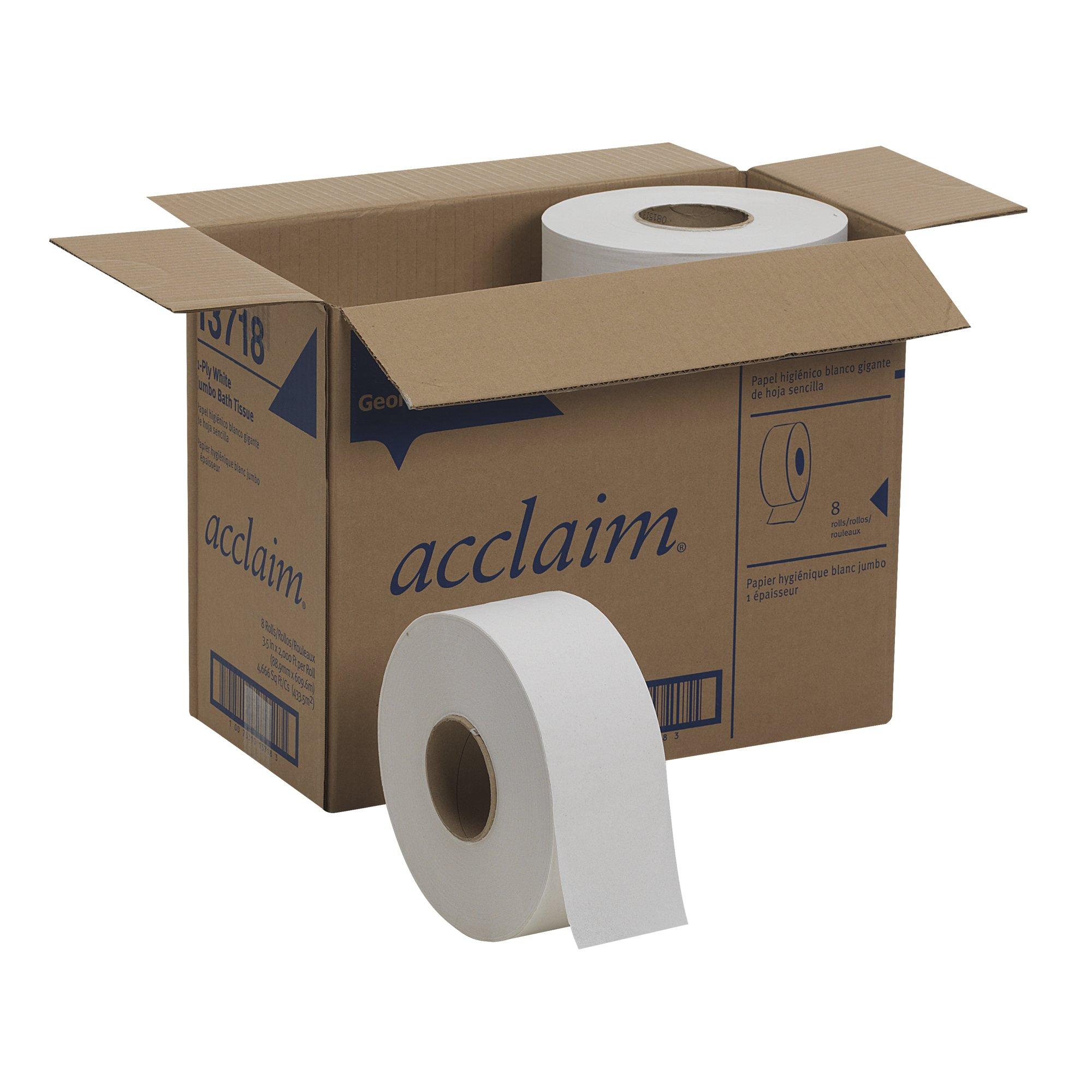 Pacific Blue Basic 1-Ply Jumbo Jr. 9'' Toilet Paper by GP PRO (GEORGIA-PACIFIC), 13718, 2,000 Linear Feet Per Roll, 8 Rolls Per Case - Image 3