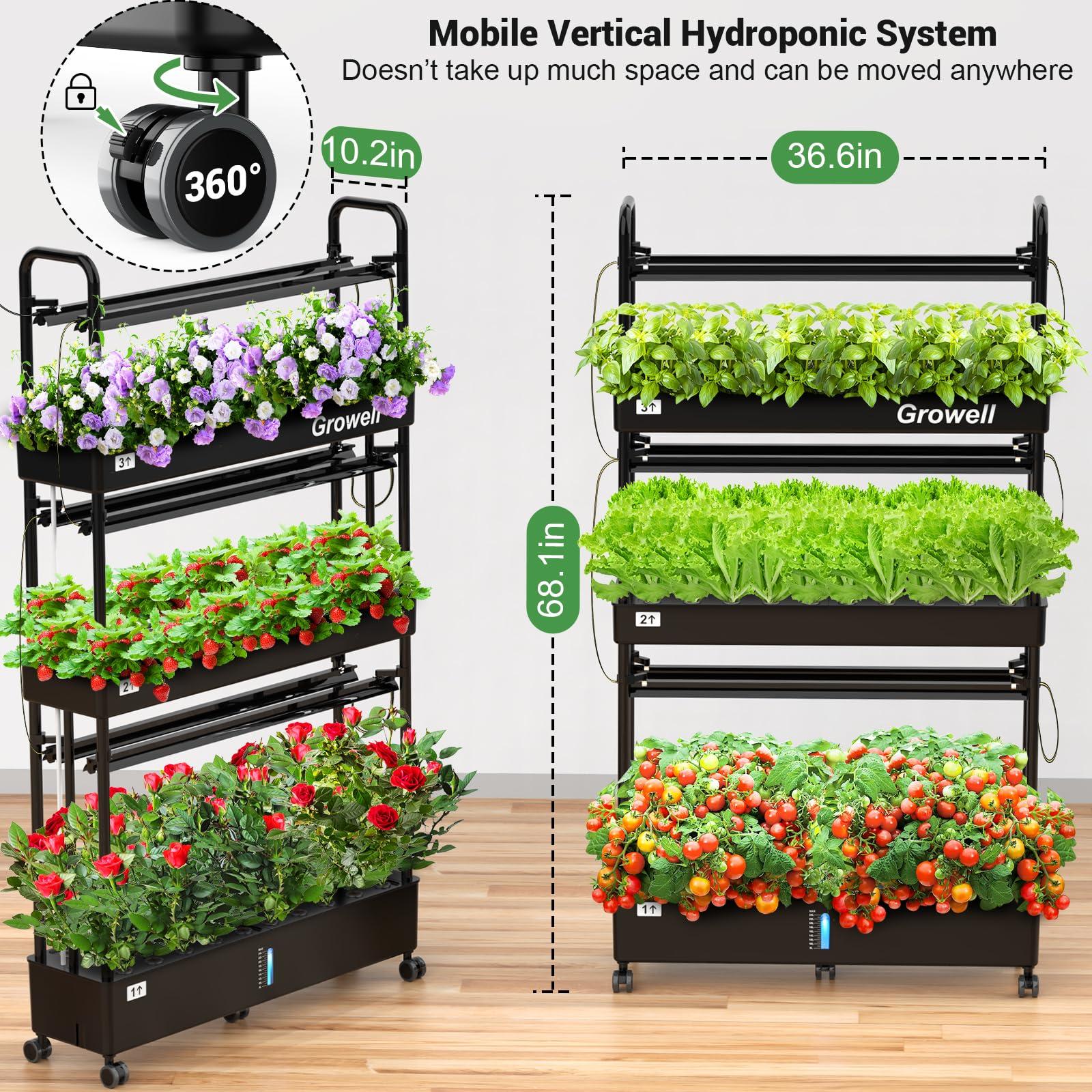 Growell Hydroponics Growing System Kit, 90 Pods Vertical Indoor Garden with LED Grow Light, Auto Circulating Water System & WiFi Smart Plug, Indoor Gardening System for Vegetable Fruit Herb - Image 6