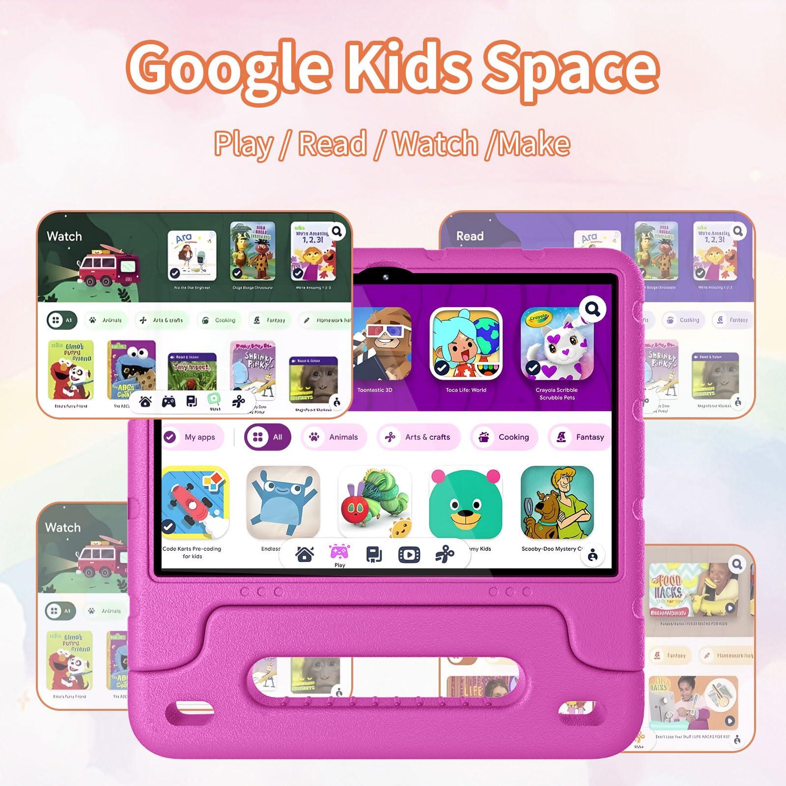 EDDBNi Kids Tablet Android 14 Tablet 10 inch Kids Tablets with Case Quad Core 64GB Dual Camera Parental Controls 2.4G WiFi Educational Tablets (Pink) - Image 4