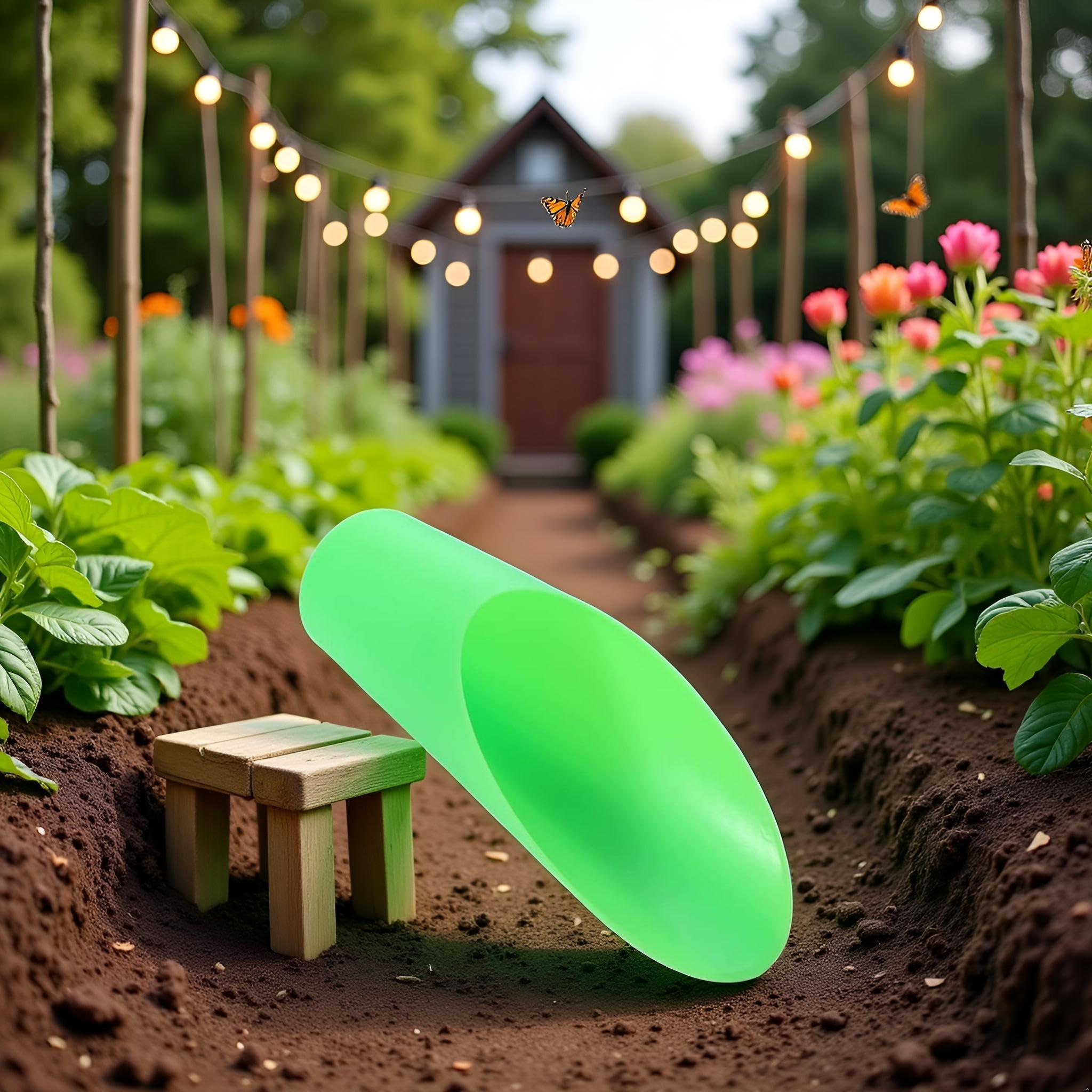 ZhangyiHot Plastic Garden Soil Scoops, Cup Spade Shovel Mini Colorful Soil Scoops Plant Potting Shovels Bucket Shovel Gardening Tools Hand Tools Shovels (Green) - Image 7