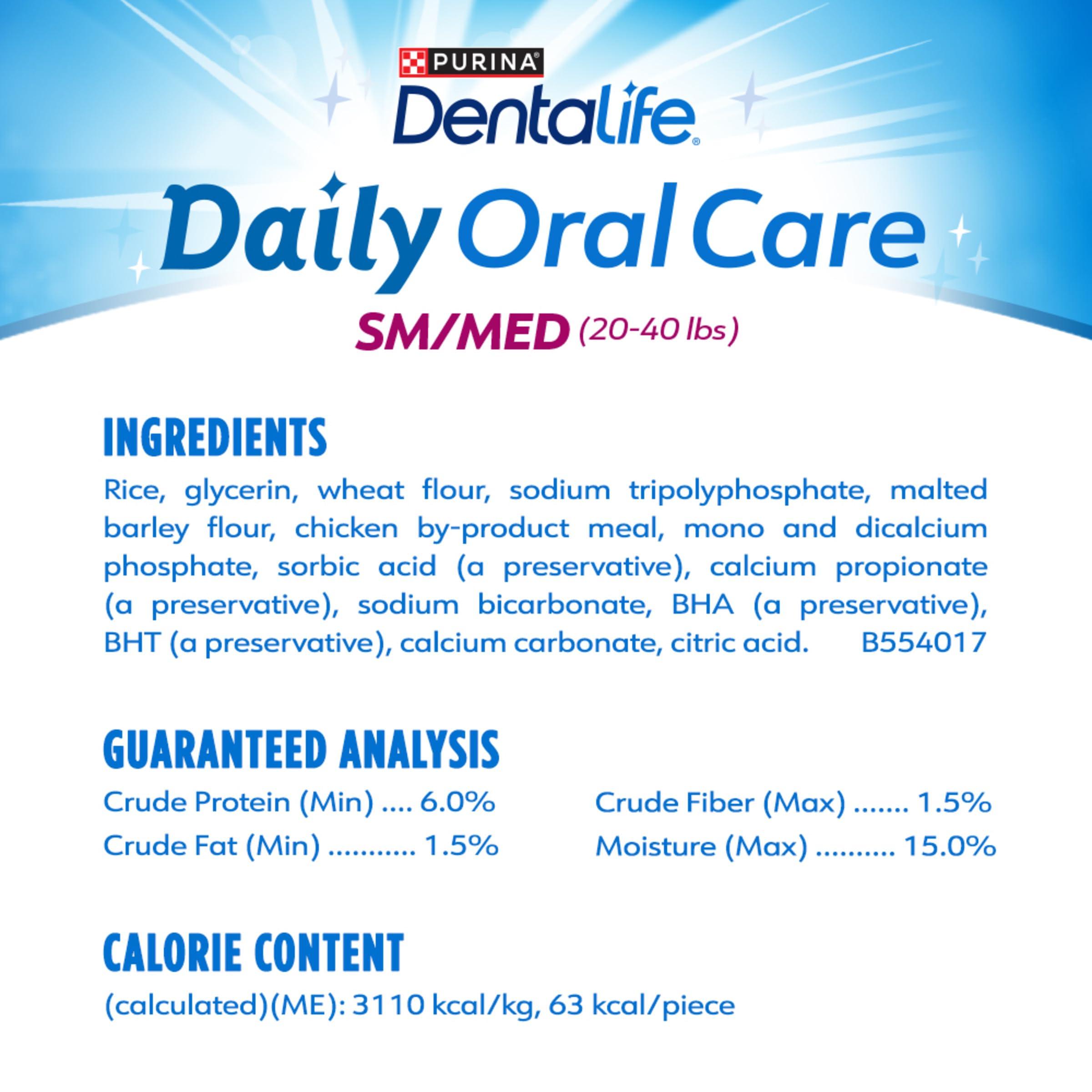 DentaLife Daily Oral Care Dog Treats for Small and Medium Dogs, Chewy Dental Treat to Freshen Breath and Fight Tartar, Chicken Flavor, 28.5 oz., 40 Chews - 40 ct. Pouch - Image 5