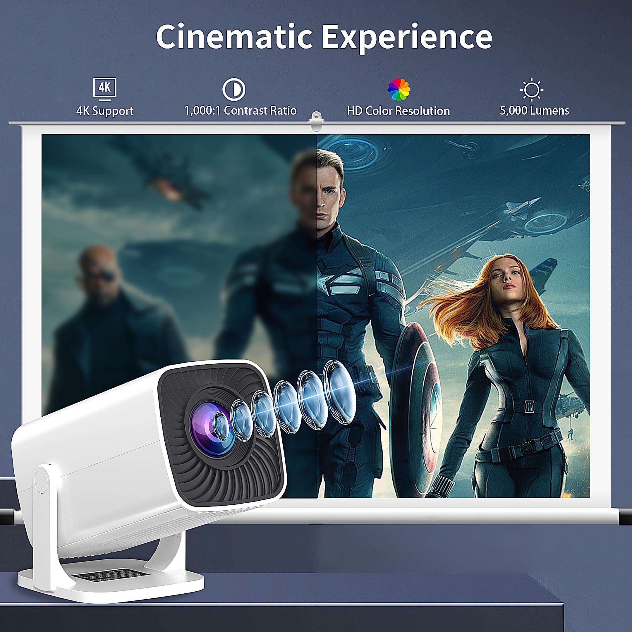 Sucetiho Mini Projector, Portable Outdoor Projector 4K Supported, Short Throw Movie Projector Compatible with Smartphone, TV Stick, Laptop, Game Consoles - Image 2