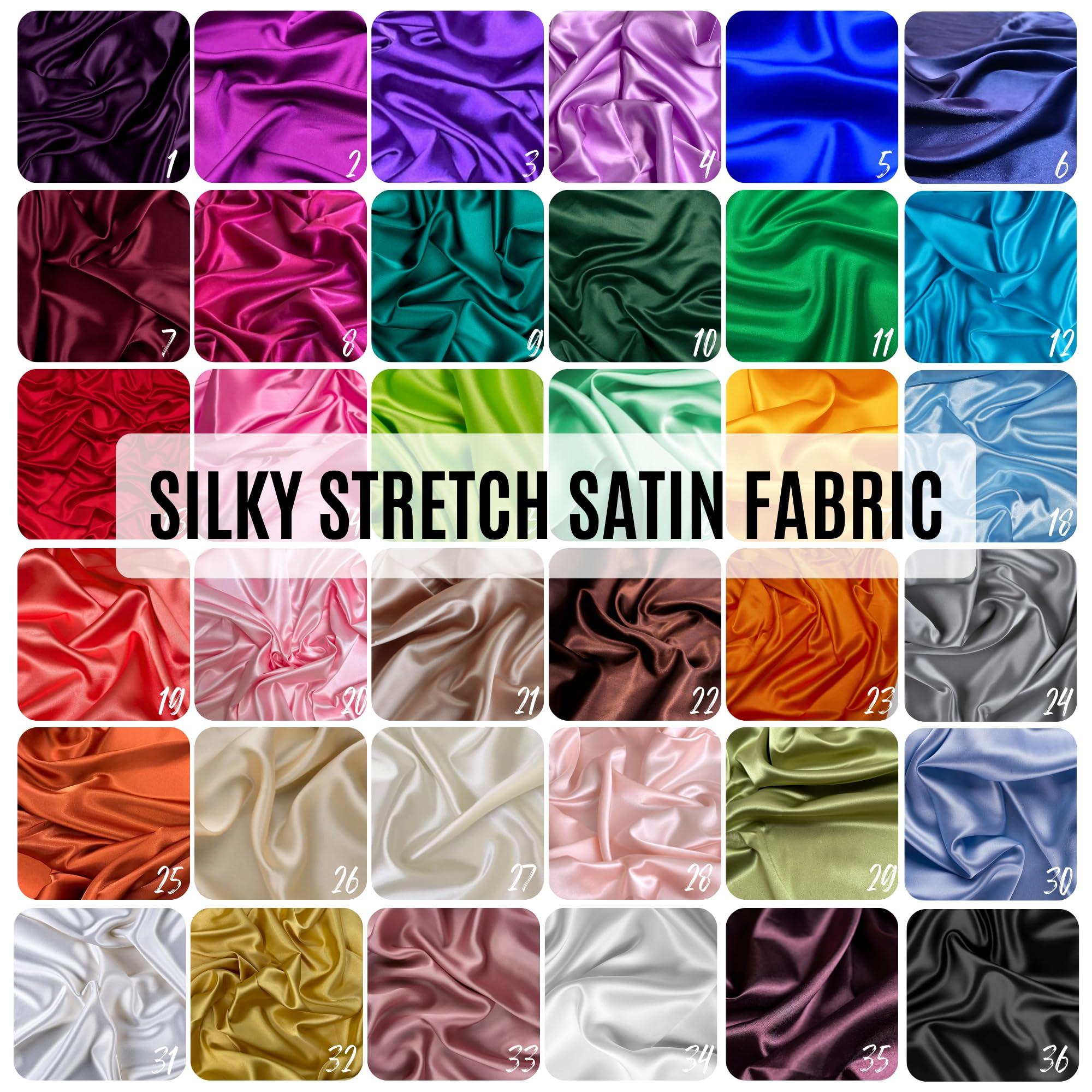 Stretch Satin Fabric by The Yard - 60” Wide, Premium Quality Silky Satin Charmeuse Fabric for Bridal Gowns, Wedding Dedor, Lingerie, Sewing (Brown, 1 Yard) - Image 2