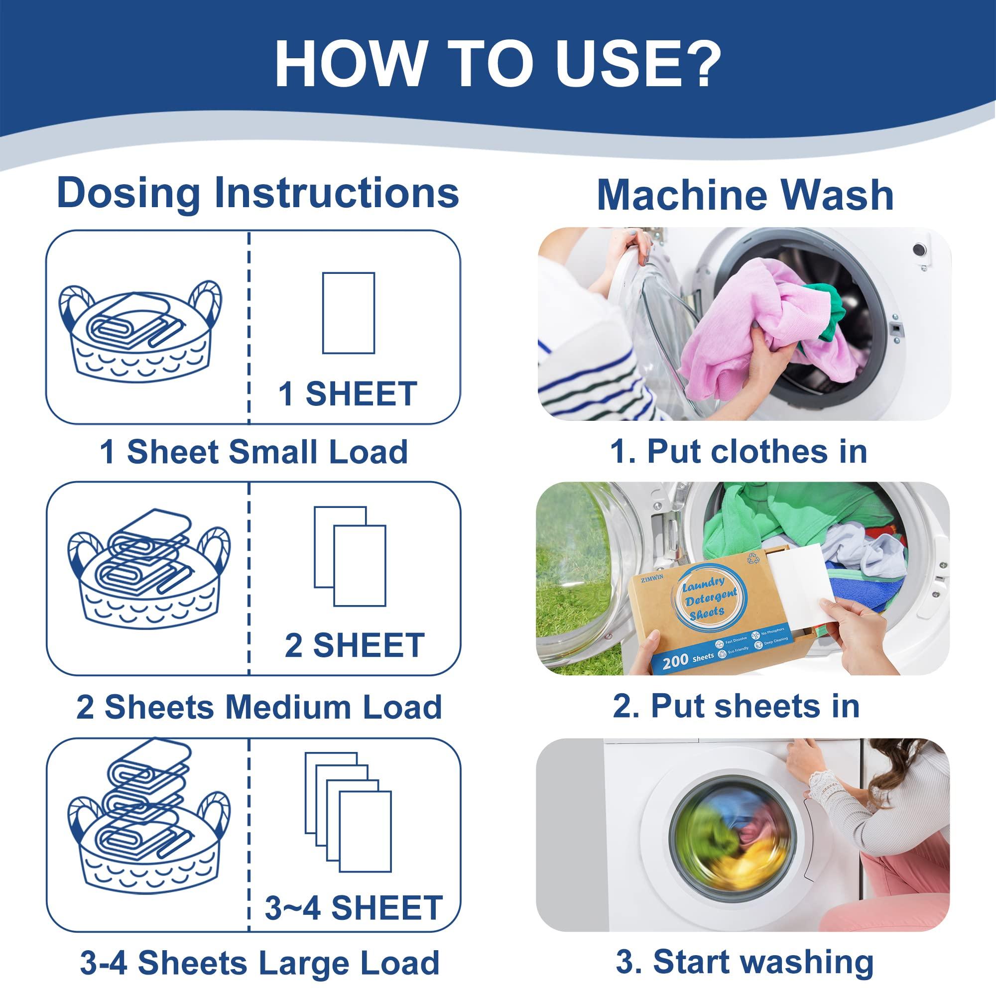 Laundry Detergent Sheets 200 Sheets, Fragrance-Free, Eco-Friendly, Plastic-Free, Hypoallergenic, Liquidless Washing Supplies for Dorm Travel Camping, 200 Loads - Image 7