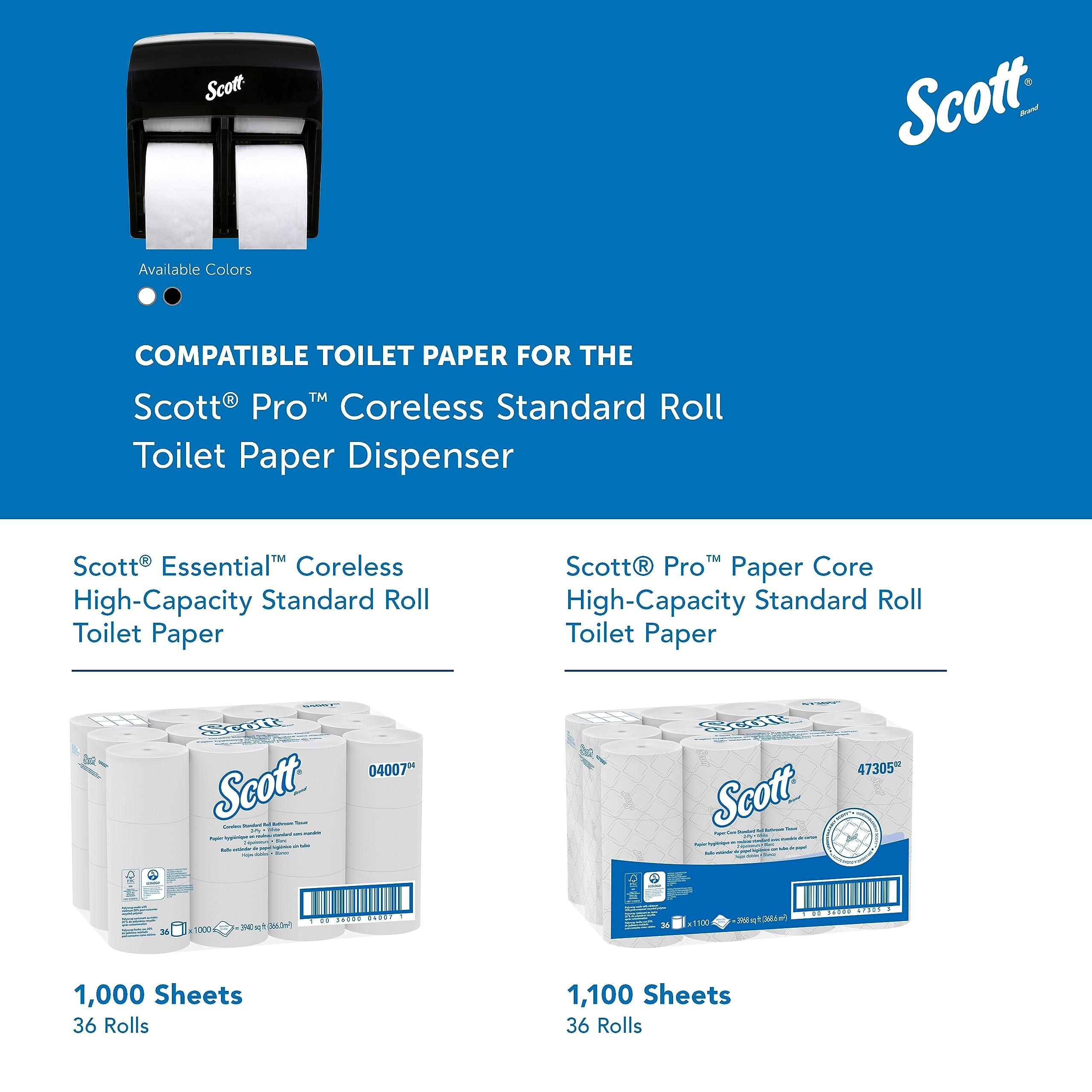 Kimberly-Clark Scott Pro MOD High Capacity Single Roll Bath Tissue Dispenser (44518), Toilet Paper Dispenser for Small Rolls, 12.75” x 11.25” x 6.31”, Black, 1 / Case - Image 8