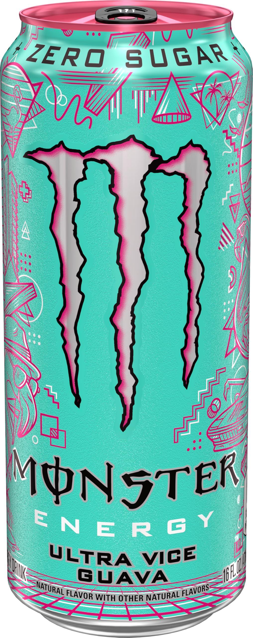 Monster Energy Ultra Vice Guava, Sugar Free Energy Drink, 16 Ounce (Pack of 15) - Image 3