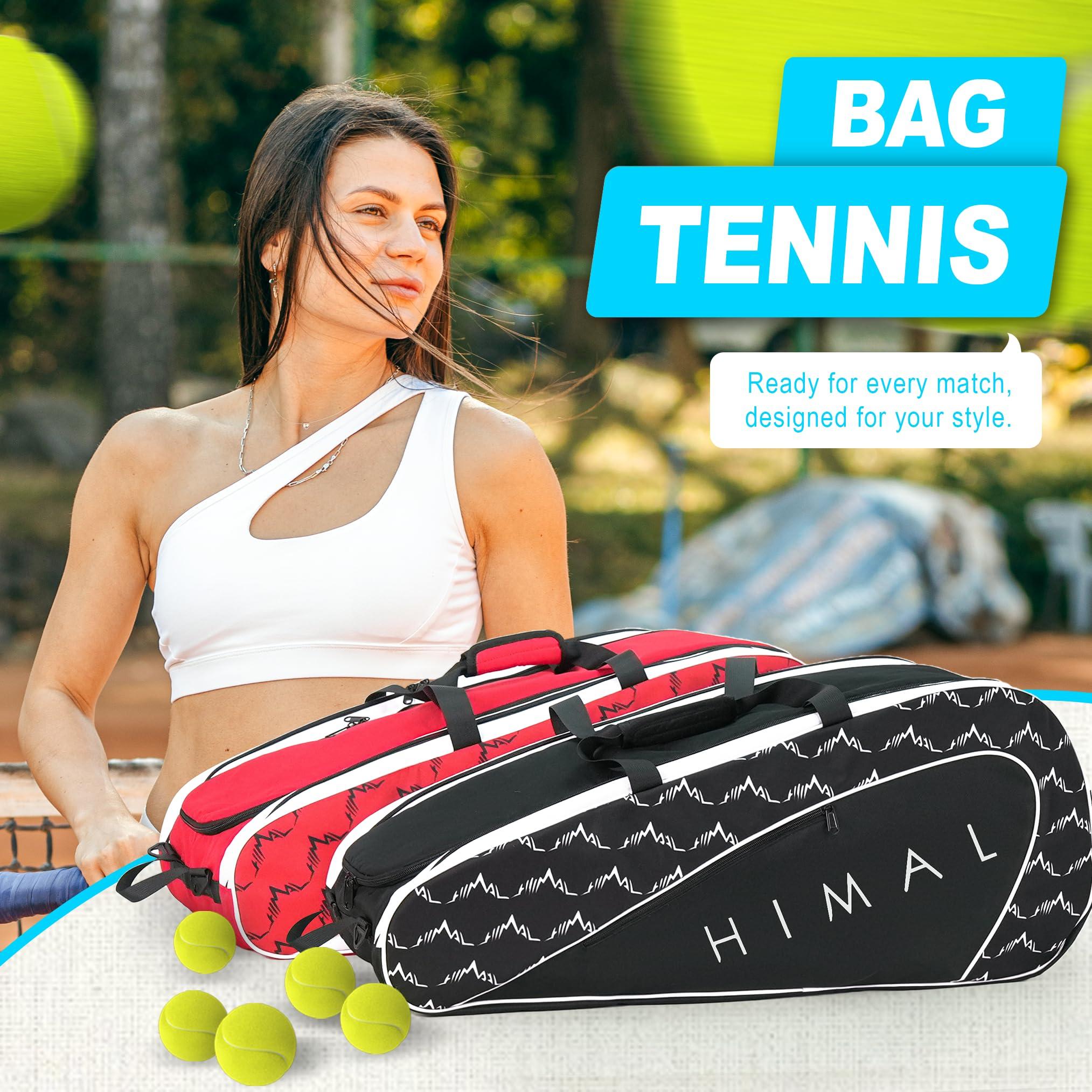 UNIHIMAL Tennis Bag 6 Rackets, Tennis Backpack Large Storage with Shoes Compartment, Cooler Pocket & Removeable Shoulder Strap, Multifunction Tennis Racket Bag for Sport Equipment - Image 7