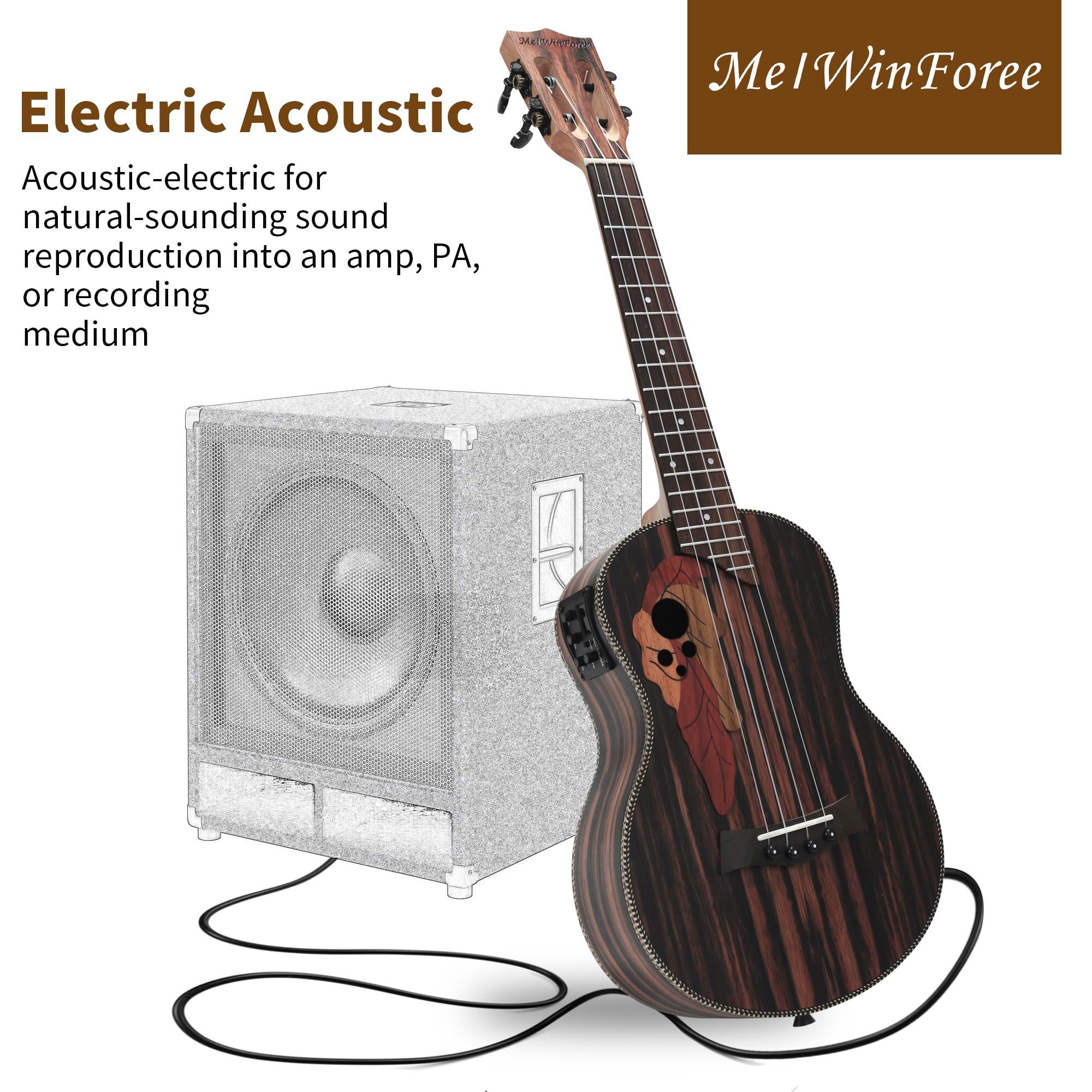 MelWinForee 26-Inch Electric Ukulele Beginner Bundle – Left-Handed Friendly with Amp, Gig Bag, and Accessories - Image 4