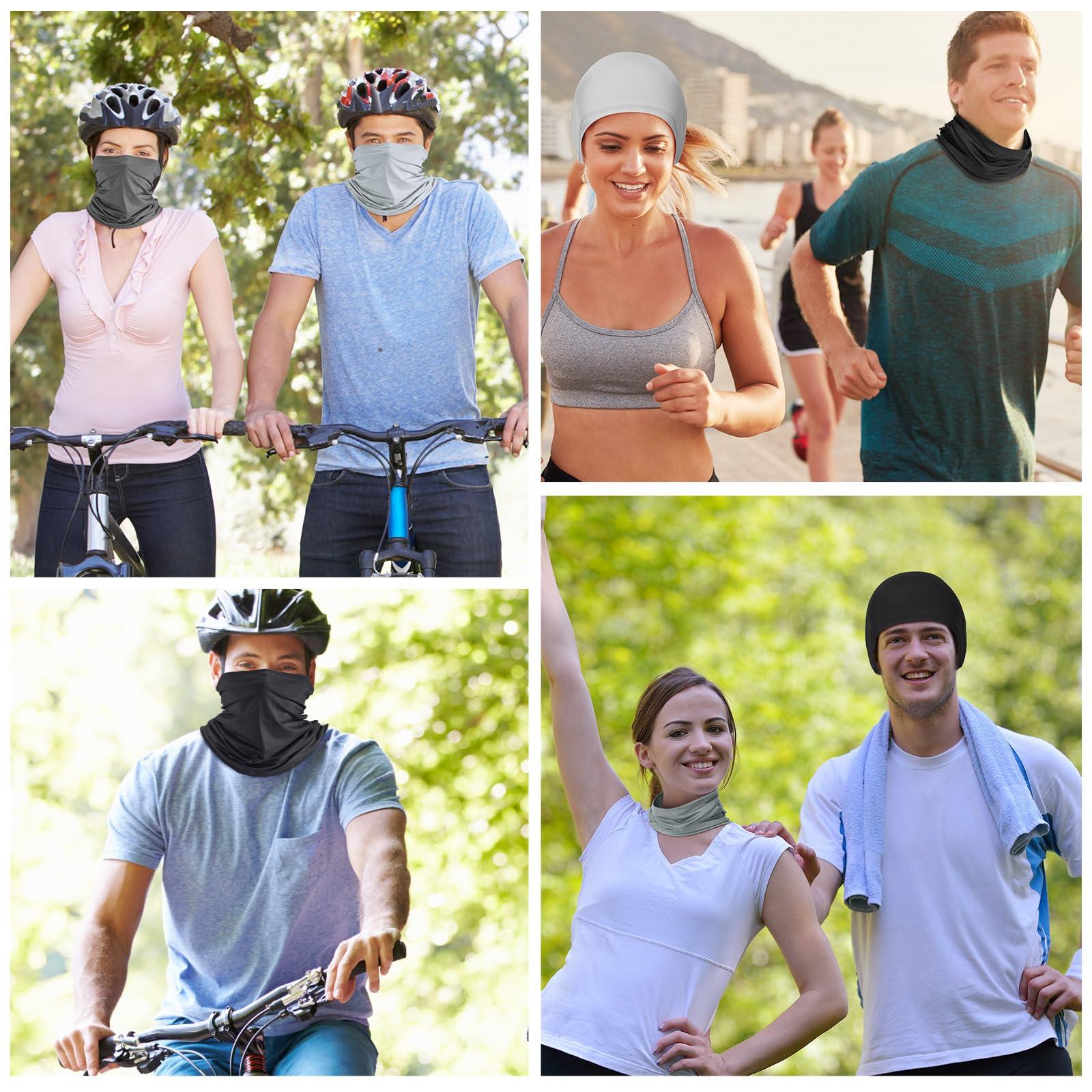 Geyoga 6 Pieces Summer UV Protection Cooling Neck Gaiter Face Clothing Neck Gaiter Mask Scarf Sunscreen Breathable Bandana - Image 6