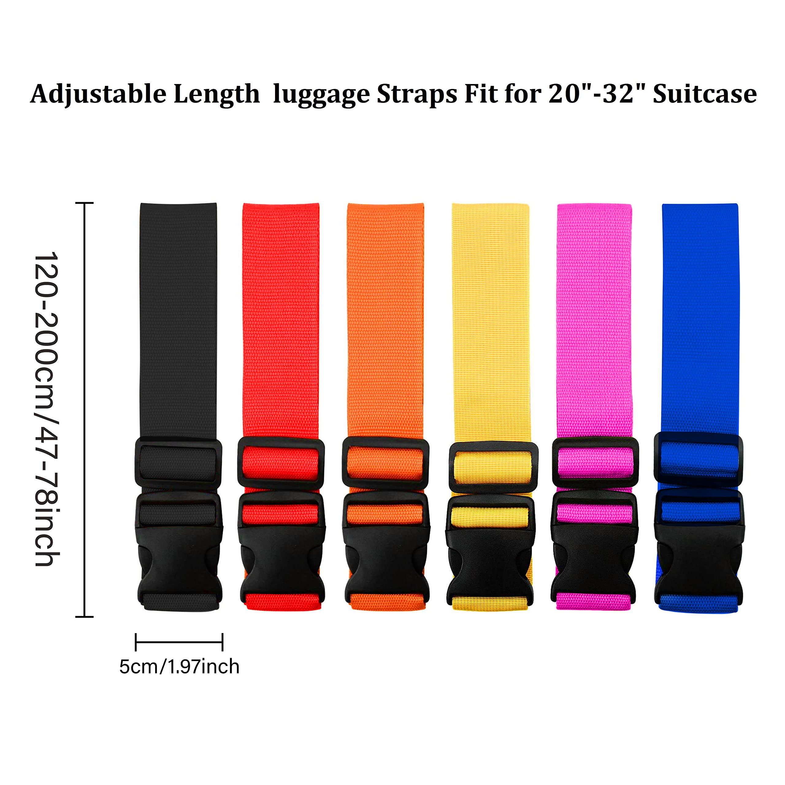 2 Pack Suitcase Straps, Bright Color Adjustable Luggage Belts, TSA Approved (Red) - Image 2