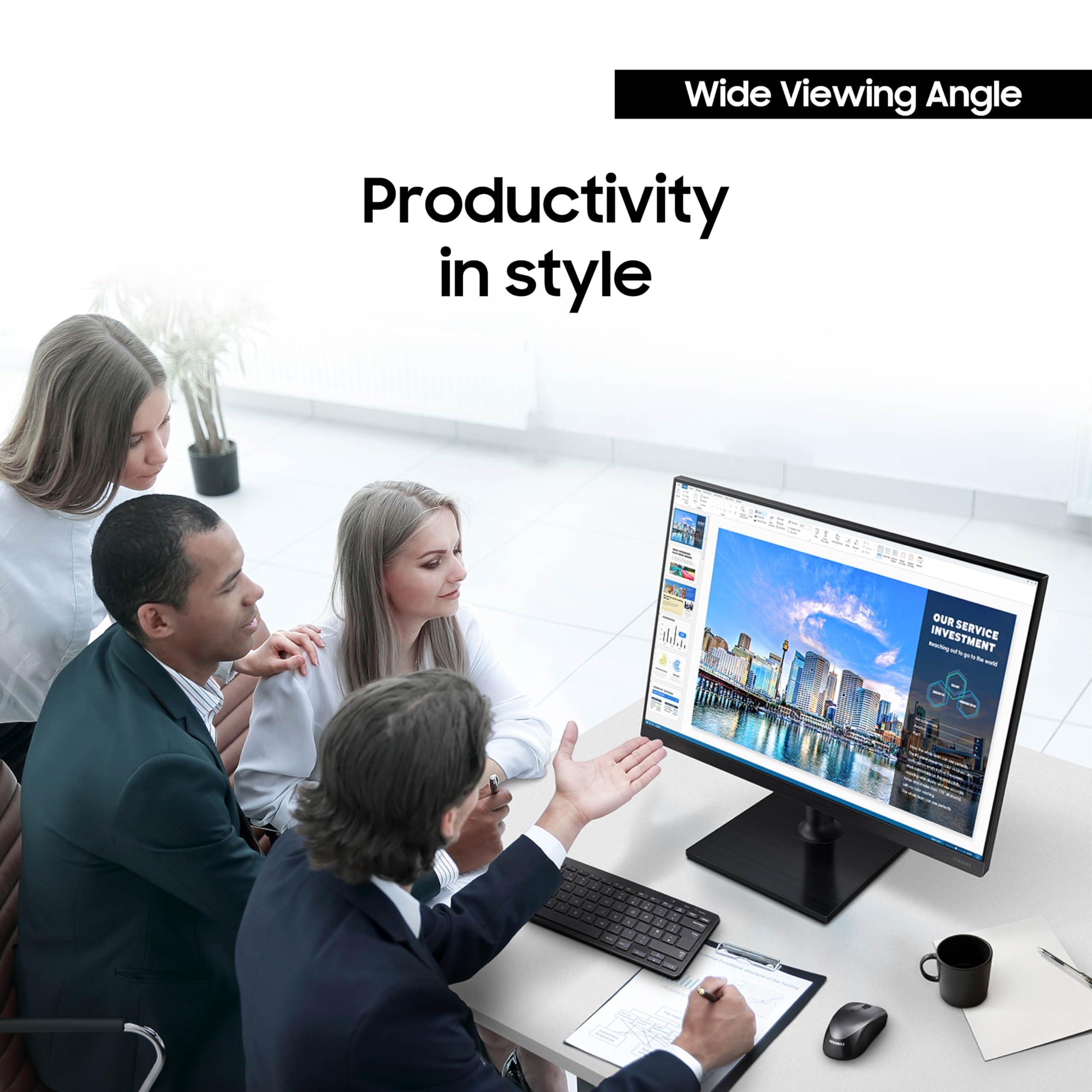 SAMSUNG FT45 Series 24-Inch FHD 1080p Computer Monitor, 75Hz, IPS Panel, HDMI, DisplayPort, USB Hub, Height Adjustable Stand, 3 Yr WRNTY (LF24T454FQNXGO),Black - Image 5
