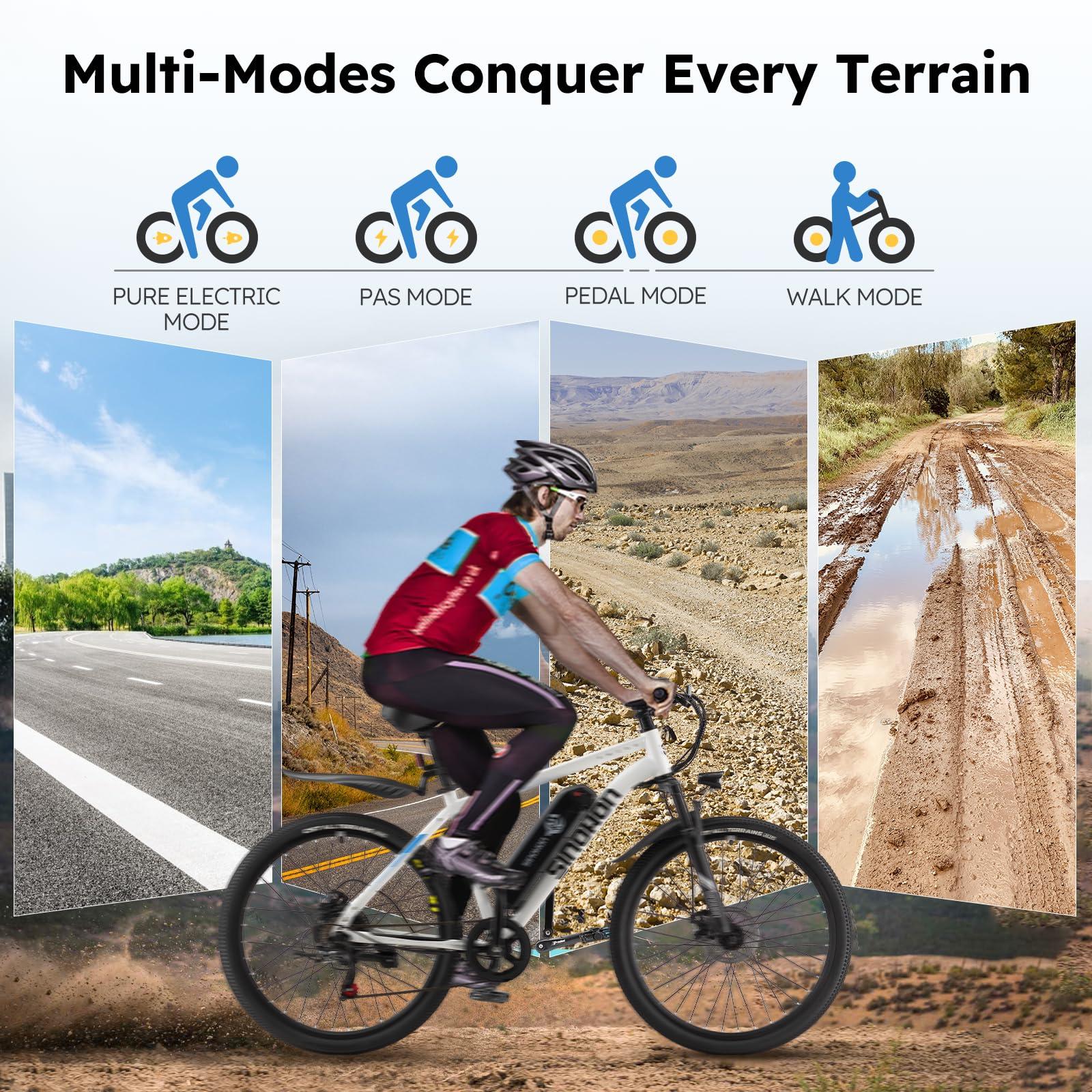 CYCLEWAVE 26" Electric Bike for Adults with 500W Brushless Motor, 375Wh Removable Battery, 7-Speed Gears, Front Suspension, 37+ Miles Range, 20MPH Top Speed - Image 6