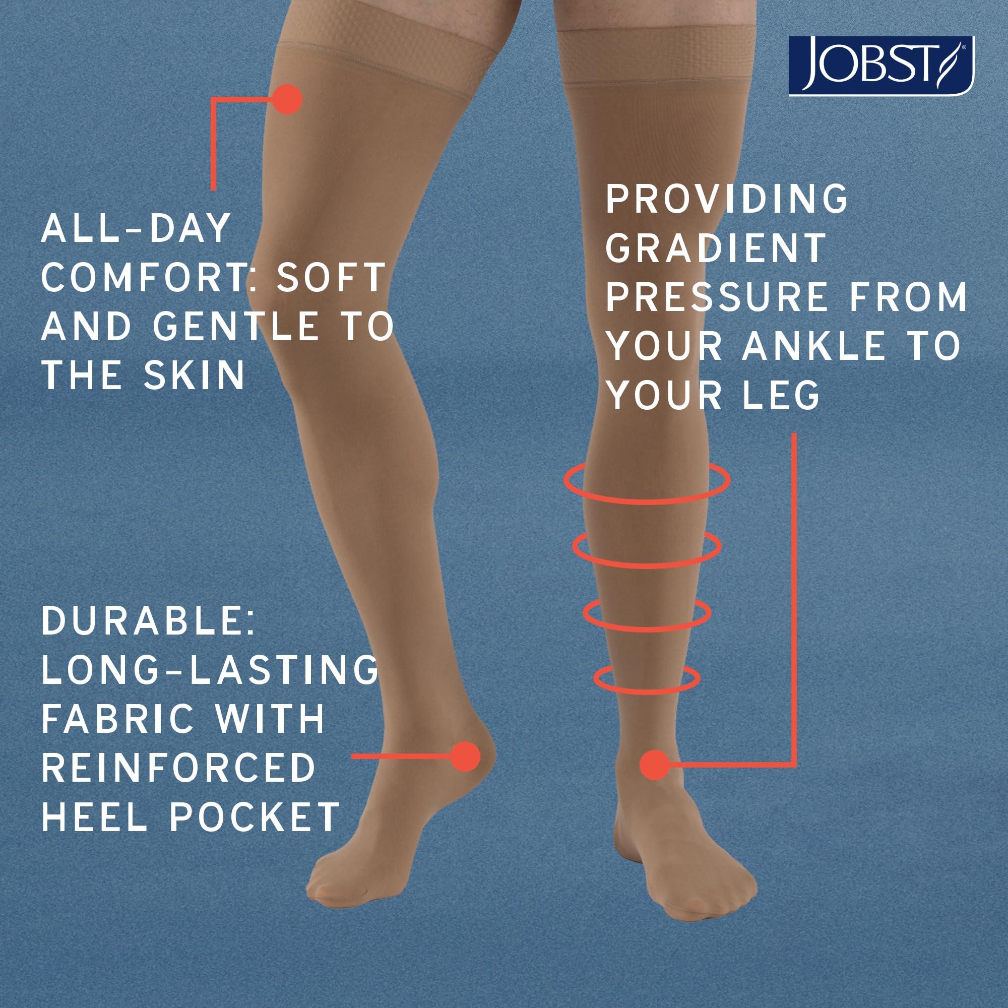 JOBST Relief Knee High Graduated Compression Socks, 15-20 mmHg - Comfortable Unisex Design - Closed Toe, Black, X-Large Full Calf - Image 6