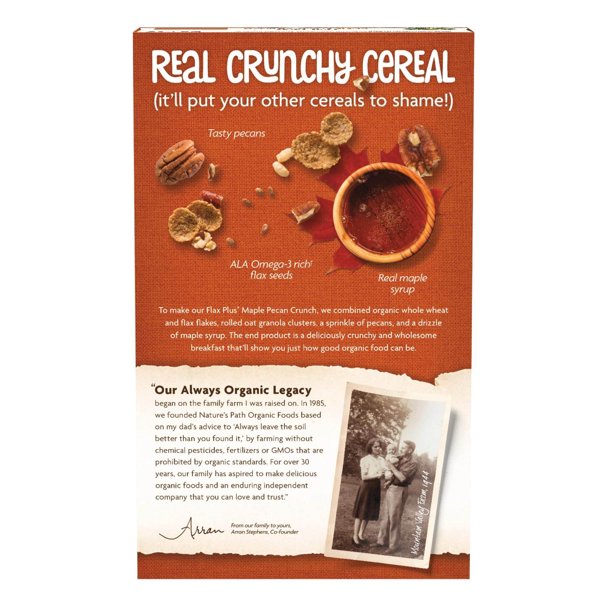 Nature's Path Organic Flax Plus Maple Pecan Crunch Cereal, 11.5 oz (Pack of 1), Non-GMO - Image 3