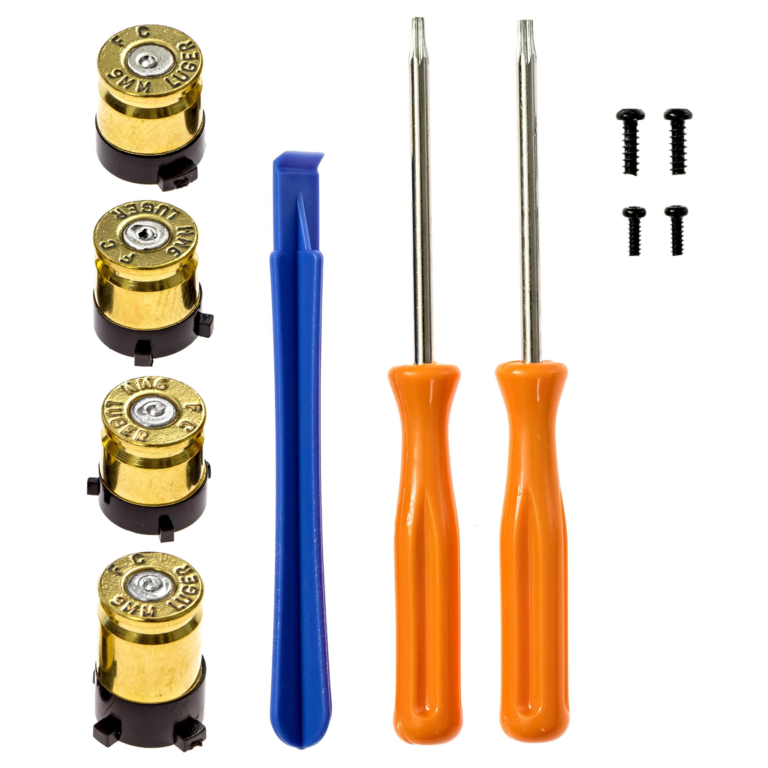Controller Bullet Buttons for Xbox One Series X S - Made with Real 9MM Spent Bullet Casings - Includes Tools - Image 2