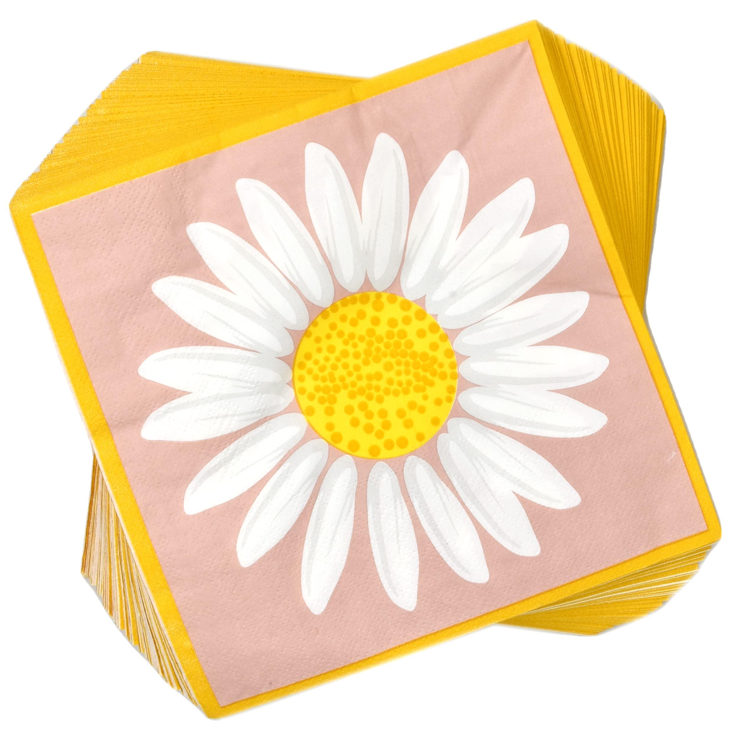 Gift Boutique Daisy Flower Party Supplies Tableware Set 9" 7" Paper Plates Cups Napkins Floral Summer Spring Groovy Birthday Disposable Dinnerware Serves 24 - Image 6