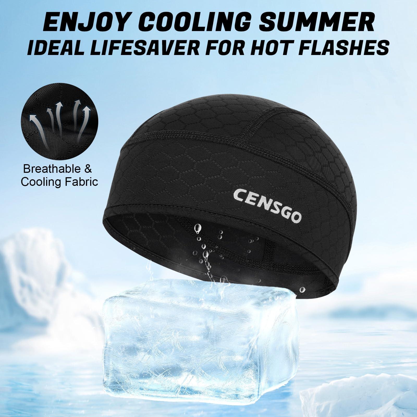 CENSGO Skull Cap Helmet Liner for Men Women, Cycling Cap Sweat Wicking Liner, Cooling Head Cover for Running - Image 2