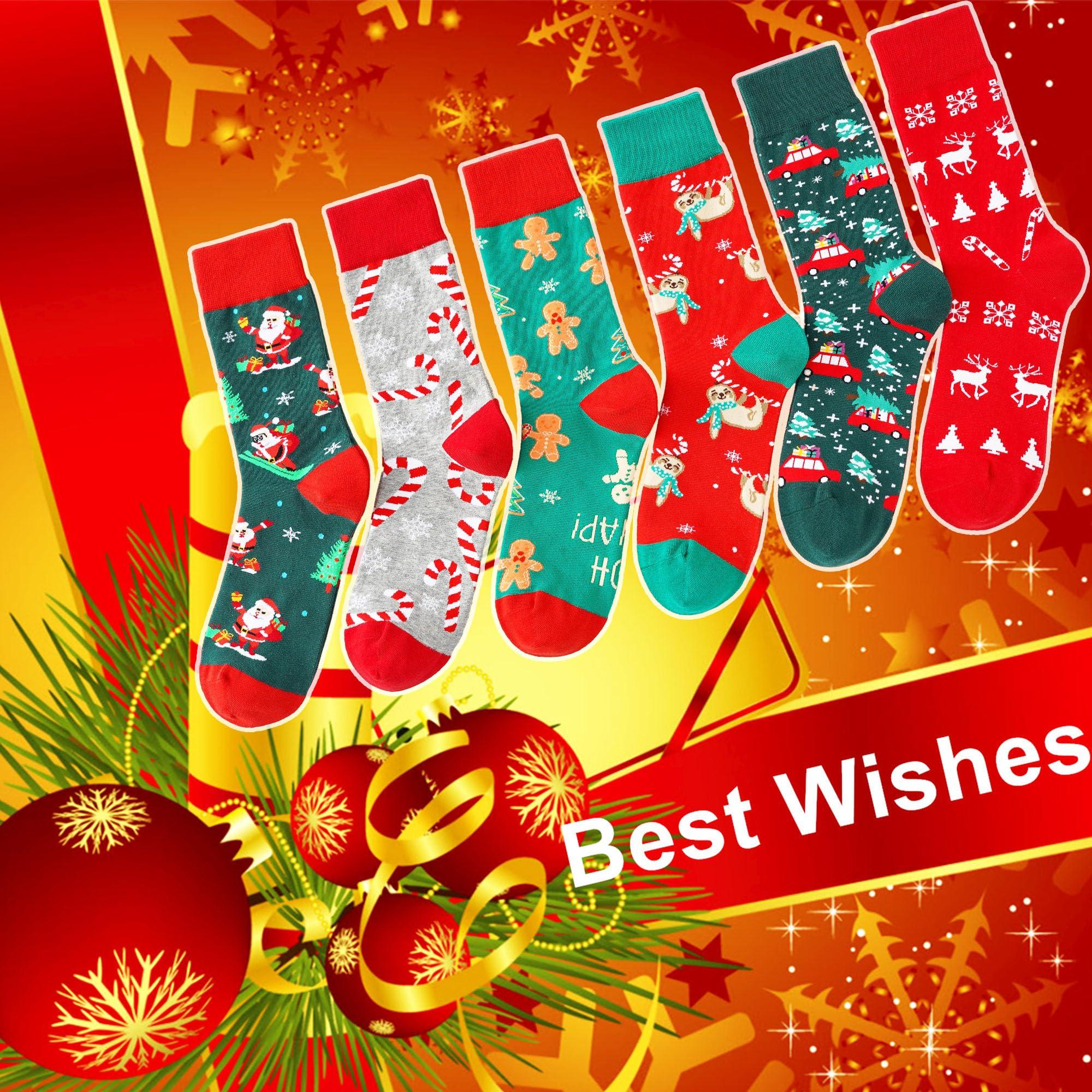 BISOUSOX Christmas Socks for Women Crazy Funny Dress Colorful Novelty Crew Cute Socks Christmas Gifts for Women Girls - Image 5