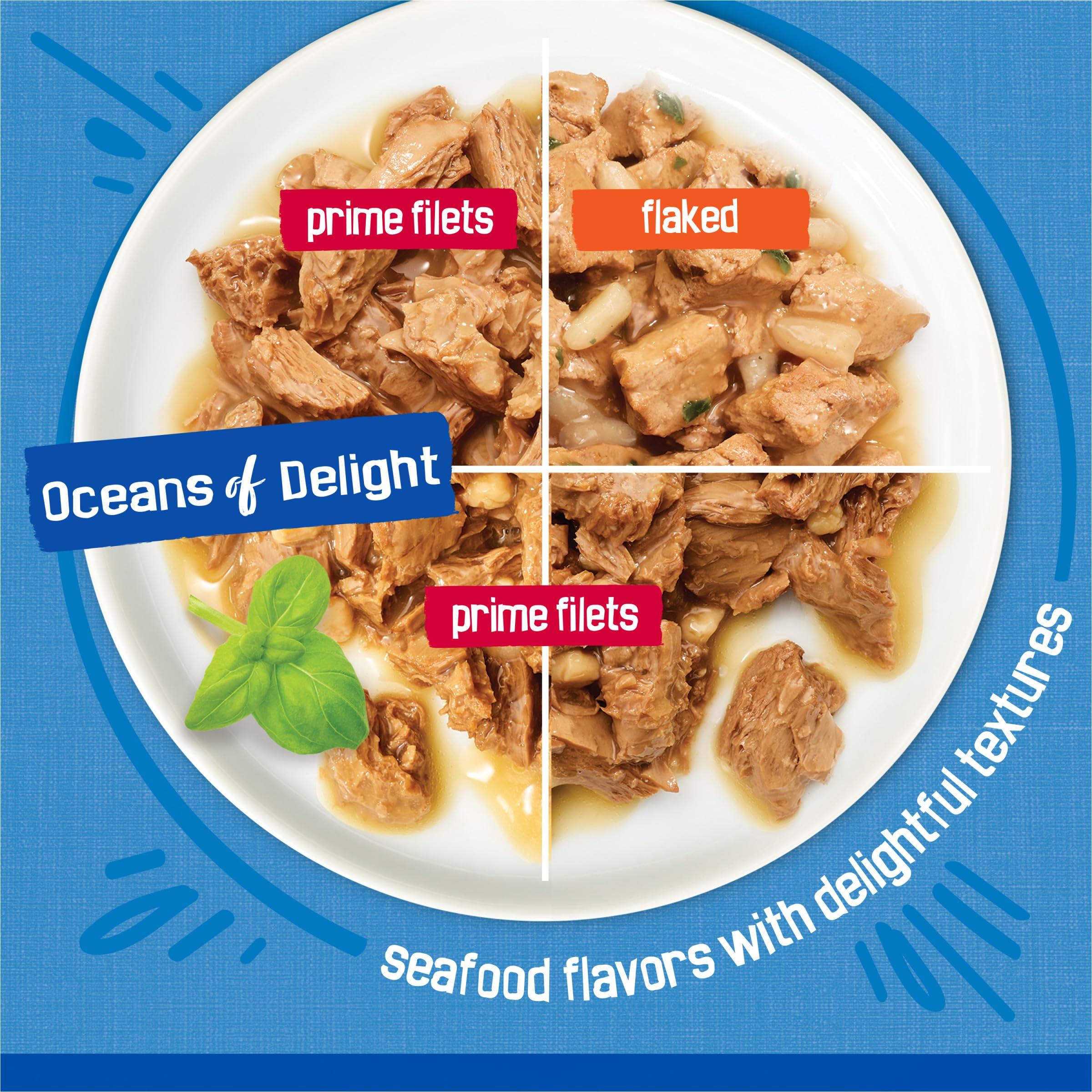 Purina Friskies Wet Cat Food Variety Pack, Oceans of Delight Flaked and Prime Filets - (Pack of 40) 5.5 oz. Cans - Image 4