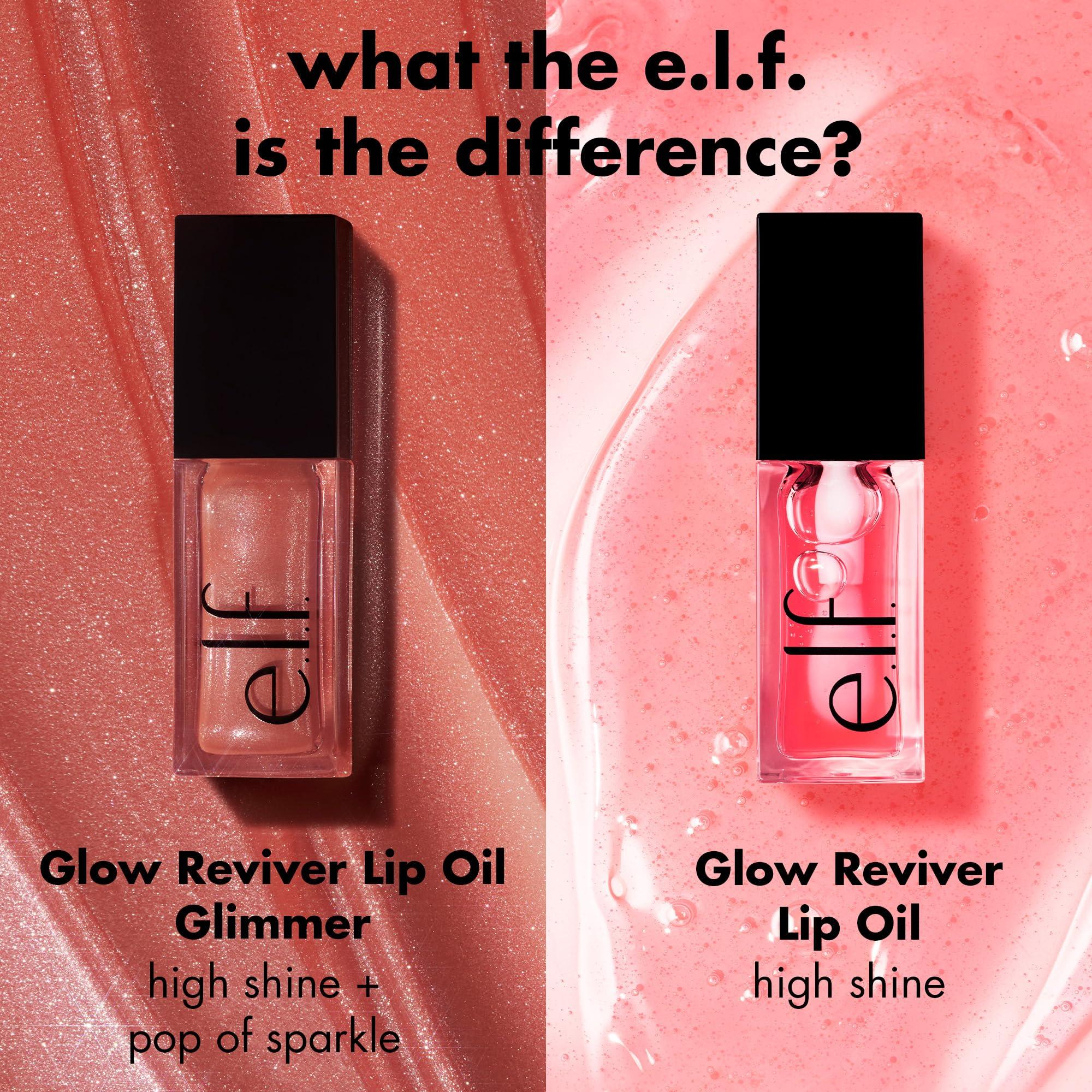 e.l.f. Glow Reviver Lip Oil, Nourishing and Hydrating with High-Shine Glimmer Finish & Sheer Wash Of Color, Minty Scent, Non-Sticky, Vegan & Cruelty-free, Candy Coded - Image 5