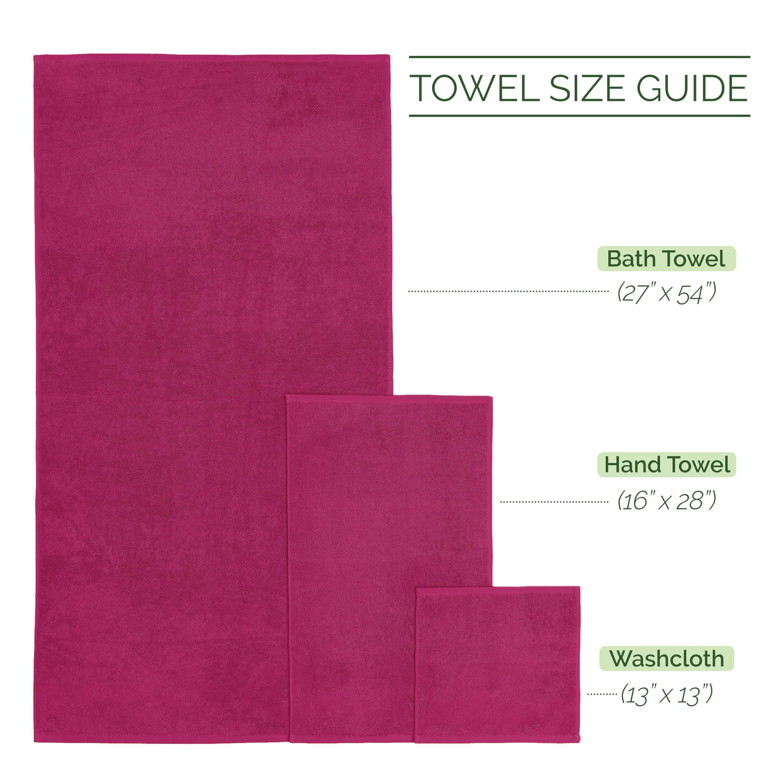 Elegant Comfort Luxury 6-Piece 100% Turkish Cotton Jacquard Braided Textured Premium Hotel Quality Towel Set– Soft and Absorbent, Includes 2 Bath Towels, 2 Hand Towels and 2 Washcloths, Hot Pink - Image 3