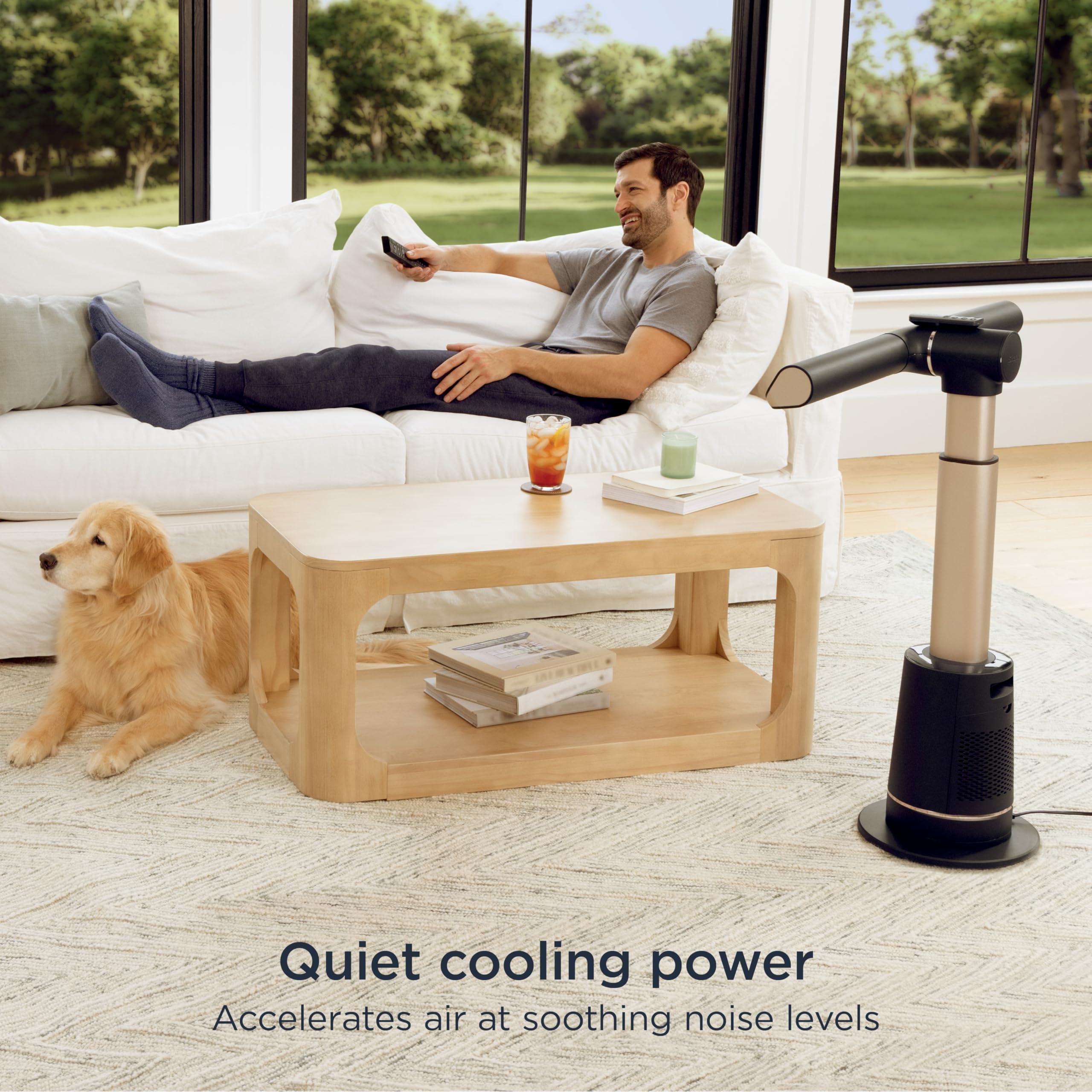 Shark TurboBlade Fan—Ultra-customizable bladeless tower fan, pivots, twists, oscillates 180°, circulates and propels air up to 80 ft., 10 noise levels + 10 speeds, easy to clean, charcoal, TF202S - Image 11