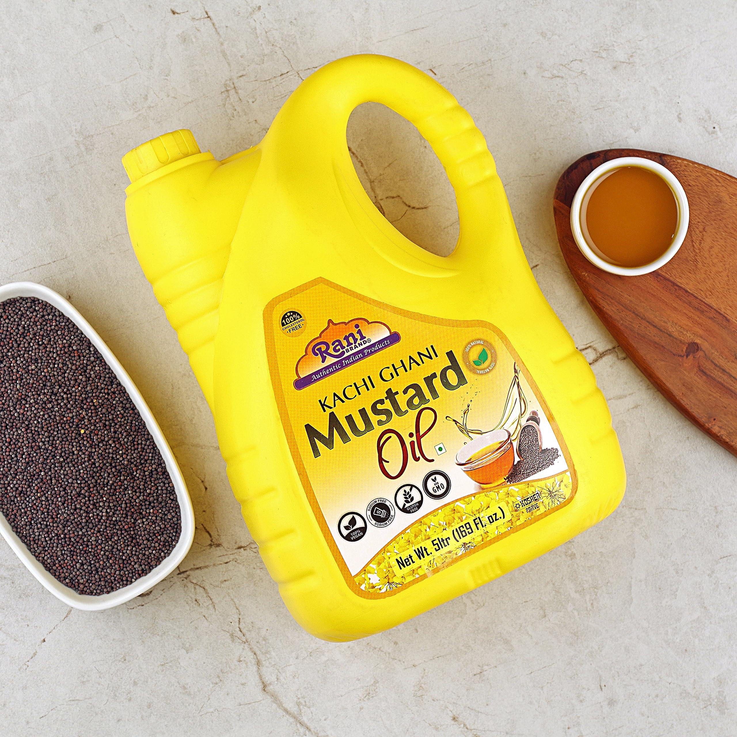Rani Mustard Oil (Kachi Ghani) 169 Ounce (5 Liter) NON-GMO | Gluten Free | Vegan | 100% Natural | Kosher - Image 2